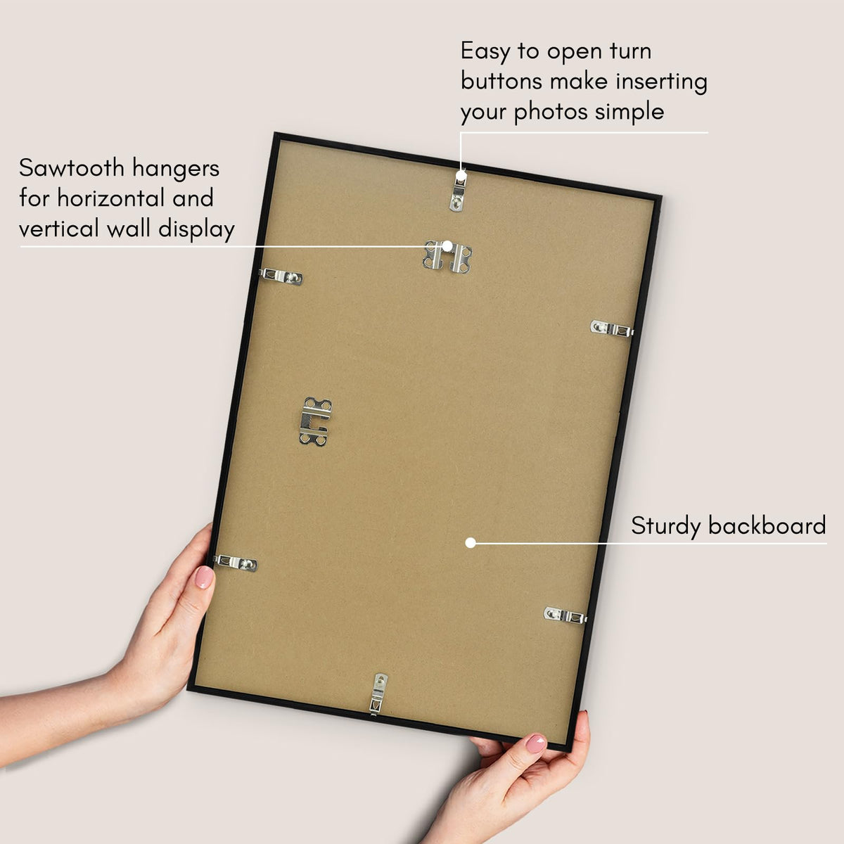 Americanflat 13x19 Picture Frame with Polished Plexiglass - Streamline Collection - Thin Border Picture Frame for Wall Display - Hanging Hardware Included - Black