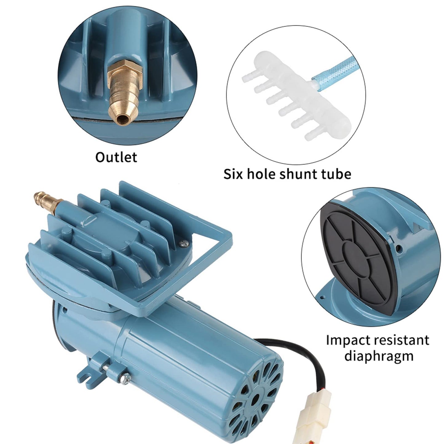 Air Pump,DC 12V Aquarium Air Pumps,35W Compressor Aerator,Air Pump Aerator for Fish Pond Aquaculture Aquarium Accessory Tool