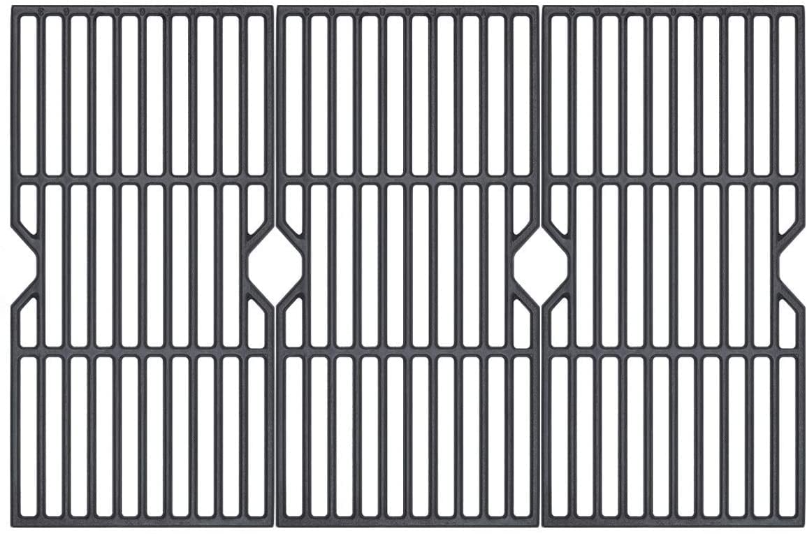 Cast Iron BBQ Grill Grate Grid for Charbroil 463436215 463461614 466420911, Master Chef G43257 G43258, 16 7/8 Inch Barbecue Cooking Grate for Char-Broil, Kenmore Gas Grill Models, Set of 3