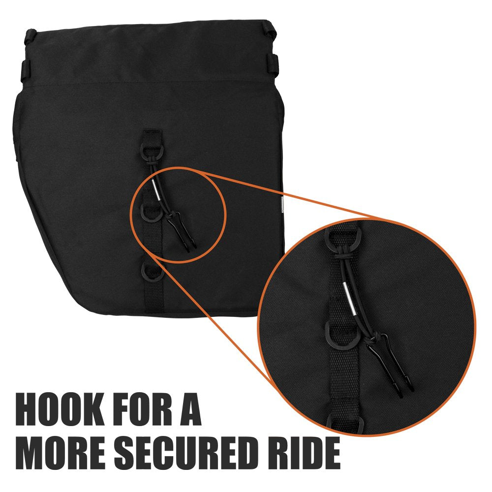 BV Bike Bag Bicycle Panniers with Adjustable Hooks, Carrying Handle, 3M Reflective Trim and Large Pockets