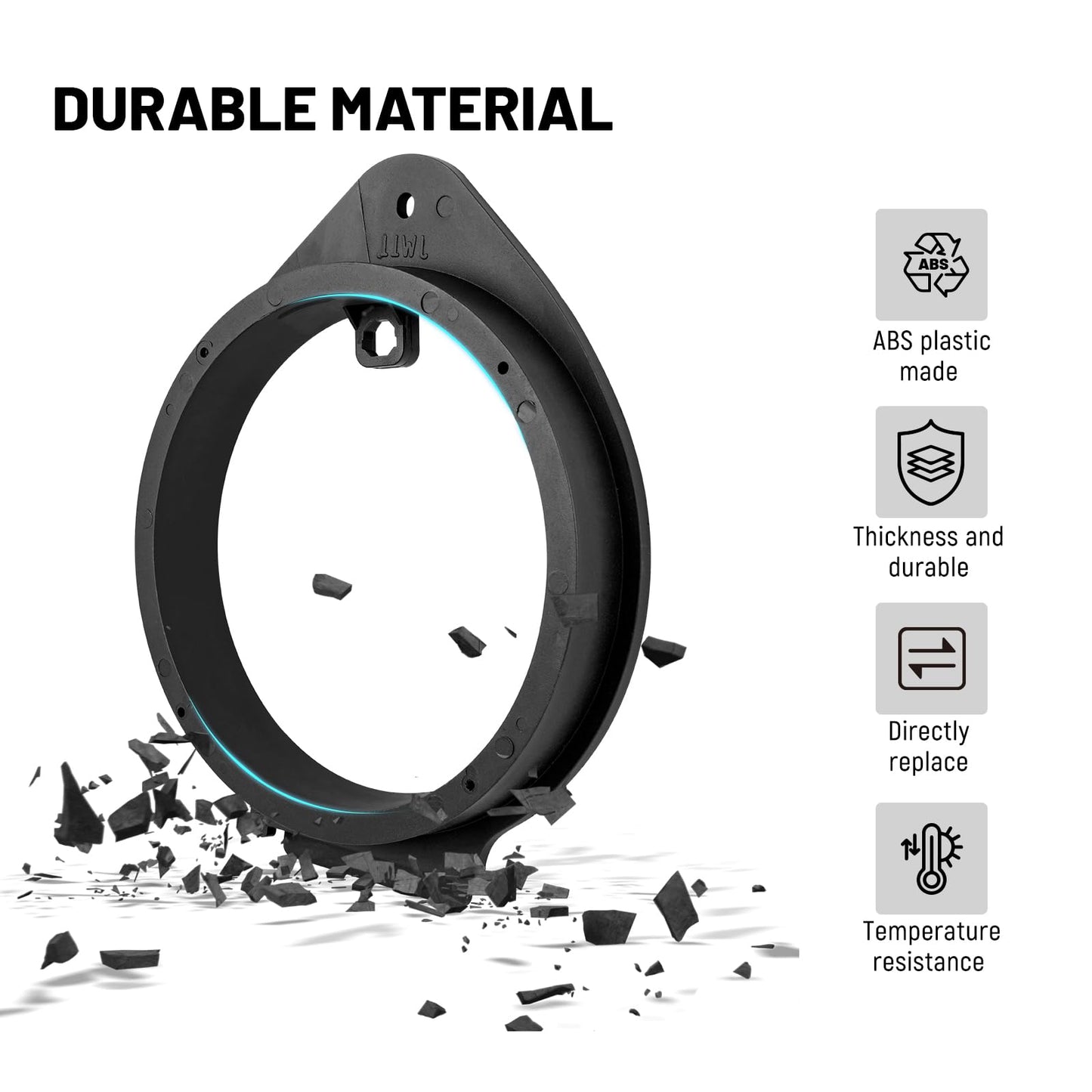 RED WOLF Front/Rear Door 6.5" Inch Aftermarket Speaker Update Install Spacers Adapter Replacement for GMC 2006-2019, Chevrolet 2006-2015 Some Cadillac, Buick