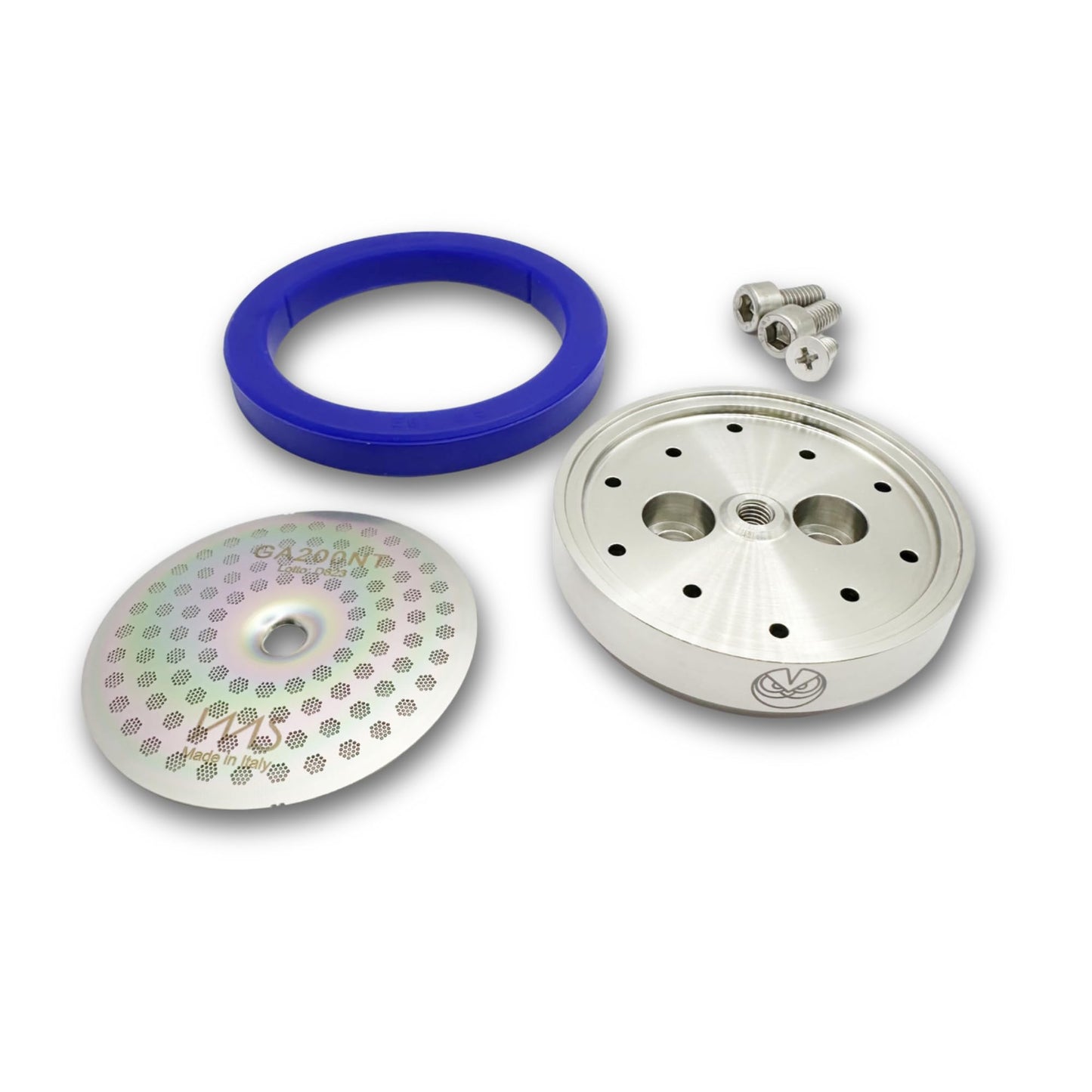 Tune Up kit Made for Gaggia Classic. Upgraded Stainless Steel Shower Holder. IMS Precision Nanotech Shower Screen GA200NT, Cafelat Silicone Gasket and All Screws (Custom Tune Up Kit)