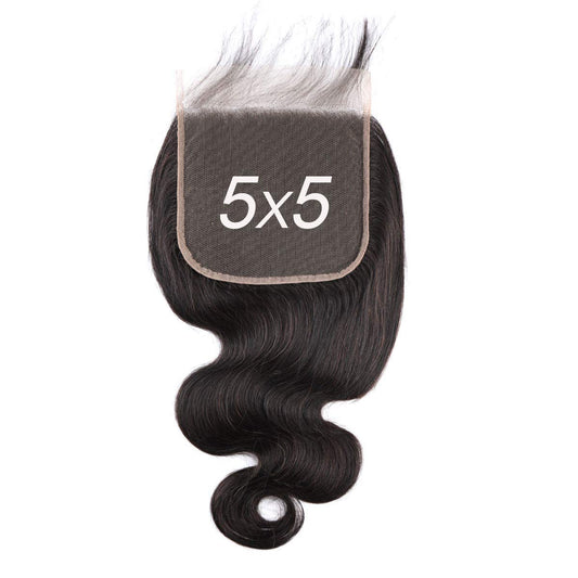 BLISSHAIR 5x5 Lace Closure Body Wave Human Hair Closure Frontal 100% Brazilian Virgin Hair Closure With Baby Hair Free Part Natural Black Color 14 Inch