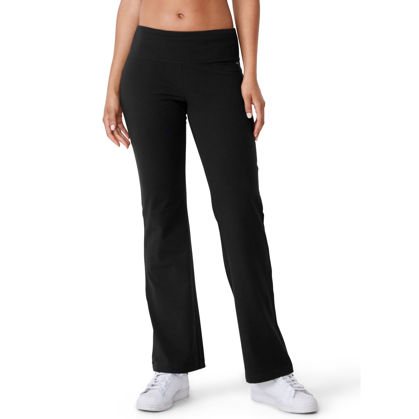 Jockey Women's Activewear Cotton Stretch Slim Bootleg Pant, Black, 2XL