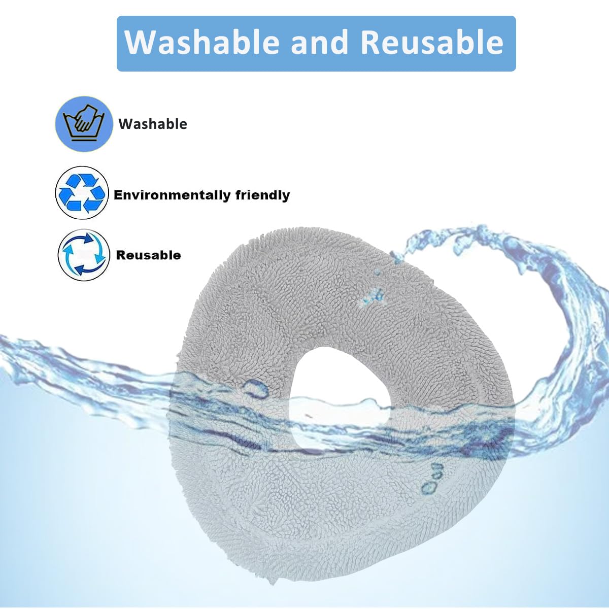 Avaenzo 8 Pack Replacement Mop Pads Compatible with Narwal Freo X Z Ultra Z10 Freo Pro J3 J4 YJCC012 YJCC015 Microfiber Resuable Mop Cloth Robot Vacuum Cleaner Accessories, White and Grey