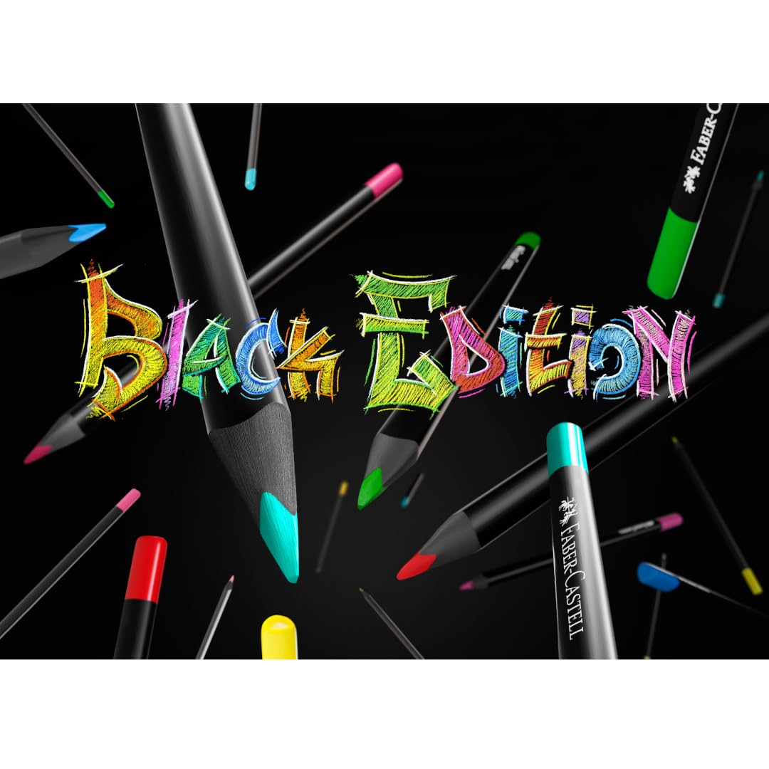 Faber-Castell Black Edition 116411 Colouring Pencils, Pack of 100, Shatterproof, for Children and Adults