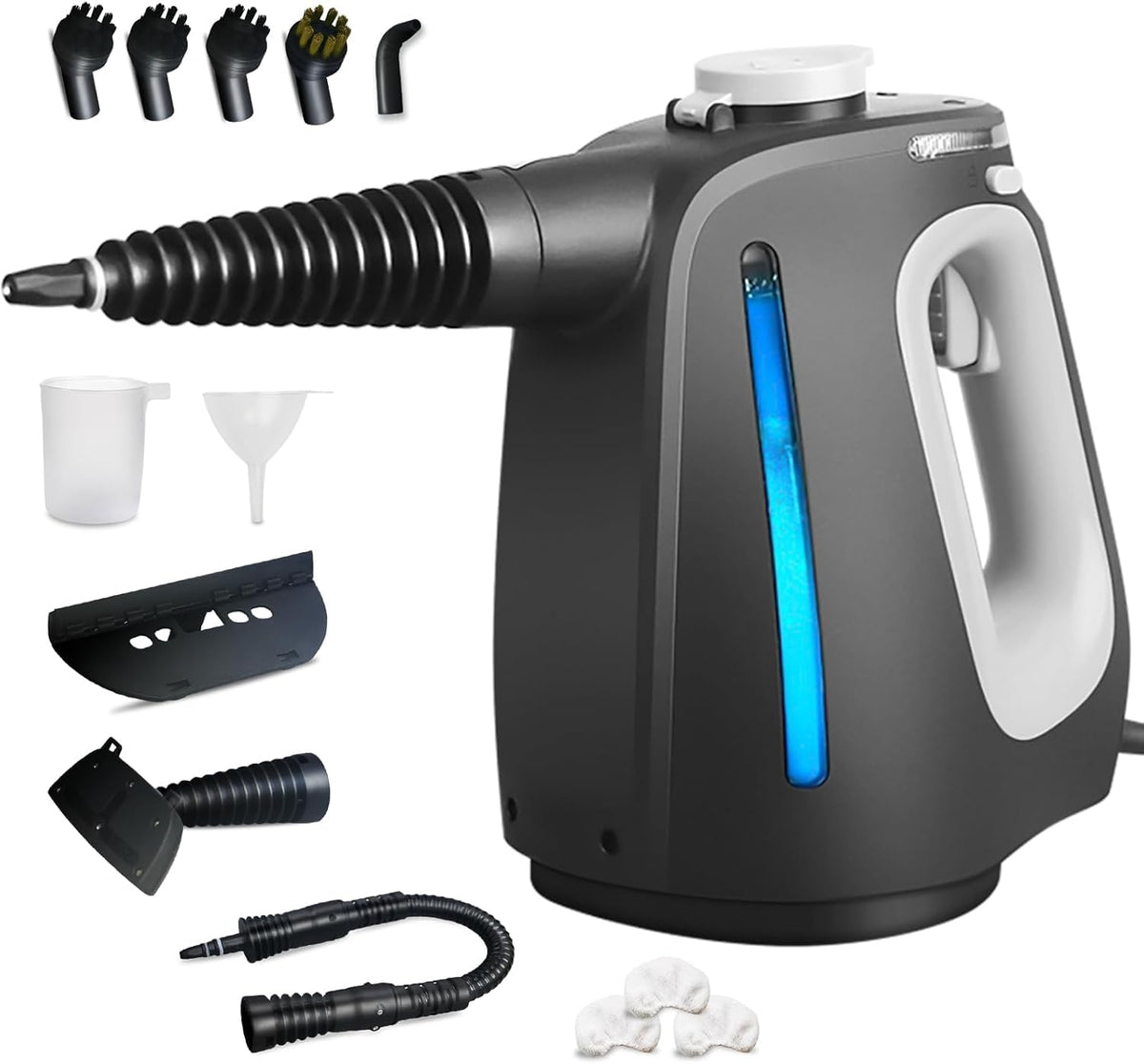Pressurized Handheld Steam Cleaner with 16 PCS Accessories&Safety Lock, Multi-Purpose Steamer for Cleaning, Portable Steam Cleaner for Home,Car,Grout,Furniture,Bathroom,Kitchen,Tiles&Couch