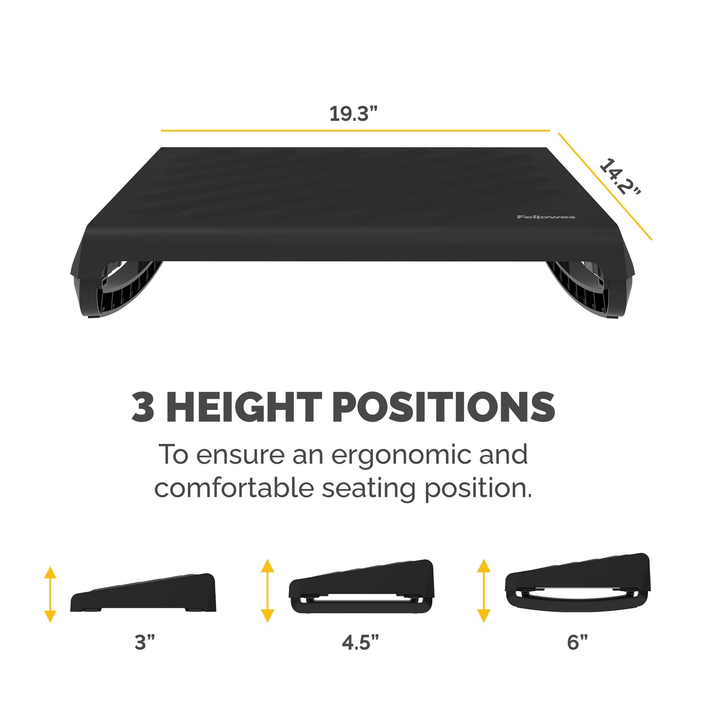 Fellowes Breyta Ergonomic Adjustable Foot Rest Black