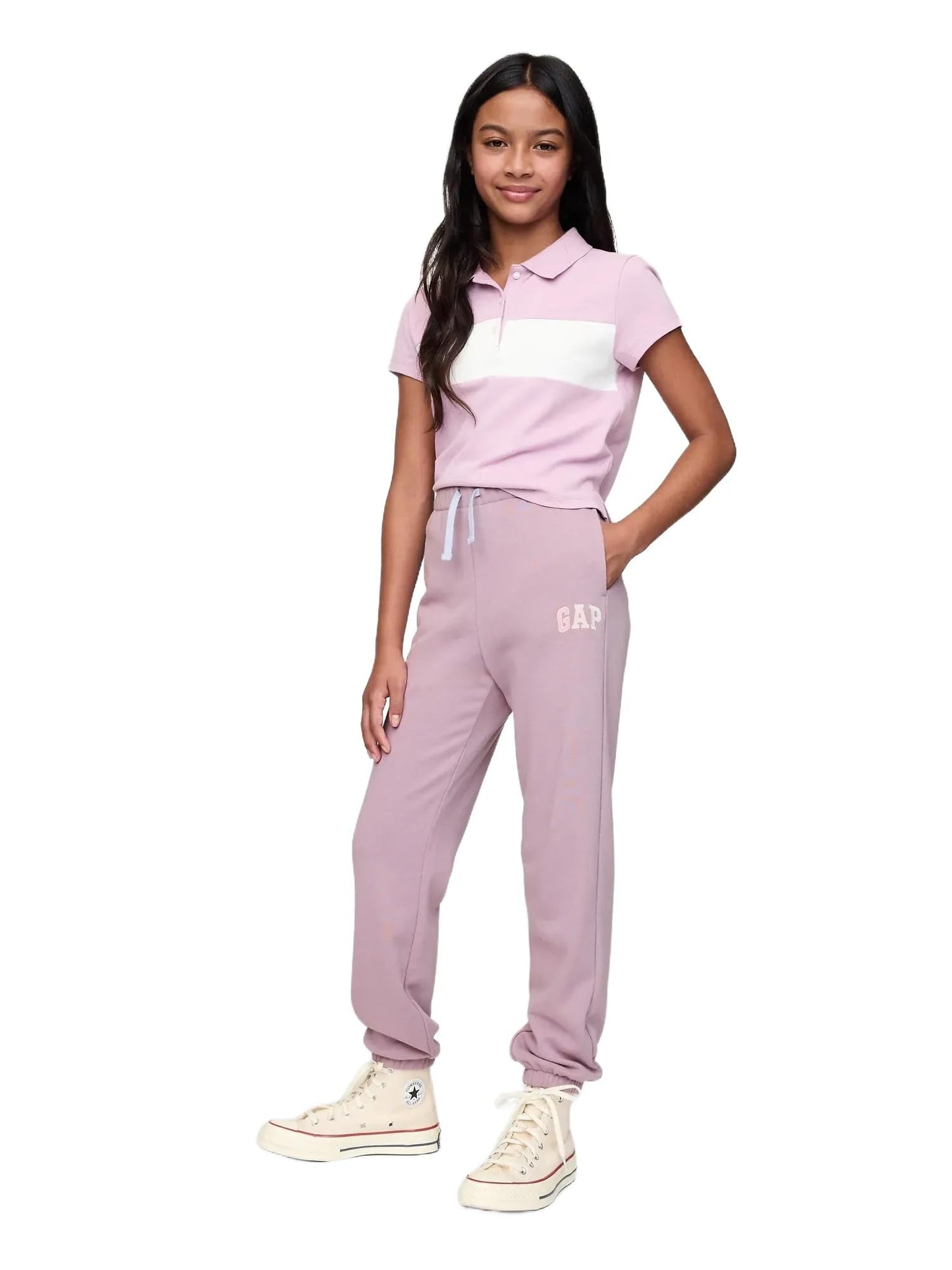 GAP Girls' Logo Pull-on Jogger Fleece Sweatpants, Amethyst Purple, X-Large