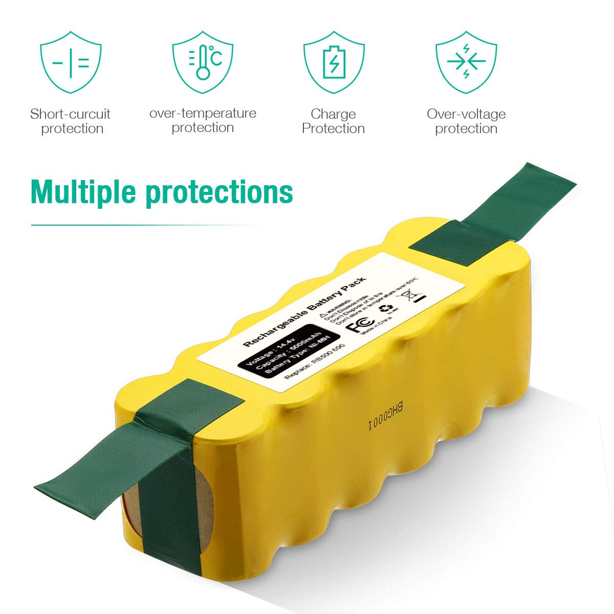 Firstpower 5000mAh 14.4V Compatible with Roomba Battery Replacement R3 Battery 500 600 700 800 900 Series 510 530 531 532 535 536 540 550 552 560 570 580 595 620 650 660 760 770 780 790 800 870