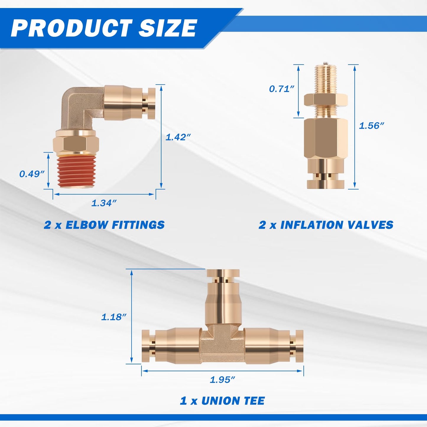 1/4" Air Line Service Kit for Air Bags Suspension Kit with Brass DOT Air Brake Fittings,1/4 DOT Air Fittings, 30 FT (9.1M) DOT Air Line PA Hose for Air Shock Line Kit Replacement Components
