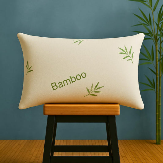 Bamboo Sleeping Bed King Size Pillow 2 Pack Made in Canada for Side, Back & Stomach Sleepers | Bamboo Premium Hotel Quality Cover Cooling Microgel Filling Supportive Pillow - 20"X36"