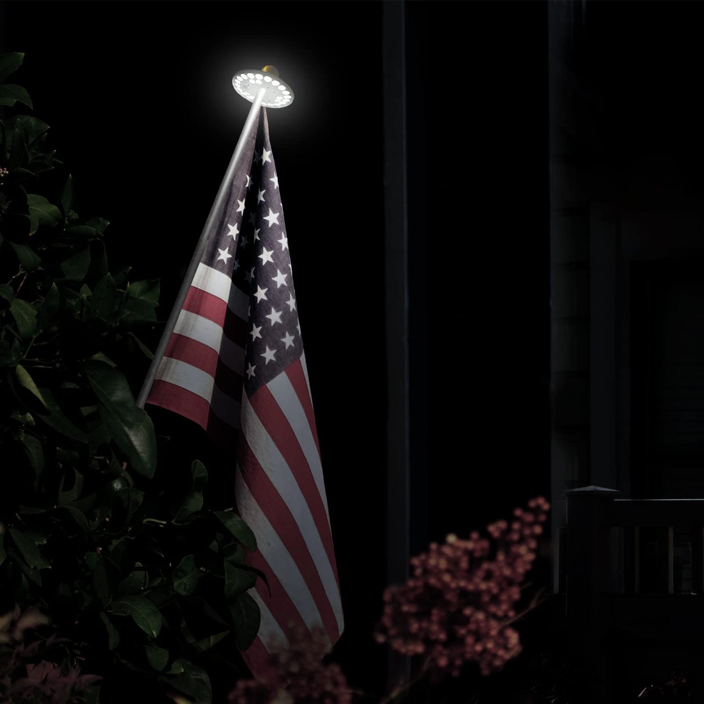 Hoople Flag Pole Light Solar Powered - Waterproof, Solar Flag Pole Light for 15 to 25 Ft In-Ground Flag Pole, Super Bright Flag Pole Solar Light from Dusk to Dawn for 12+ Hours, Auto On/Off (26 LED)