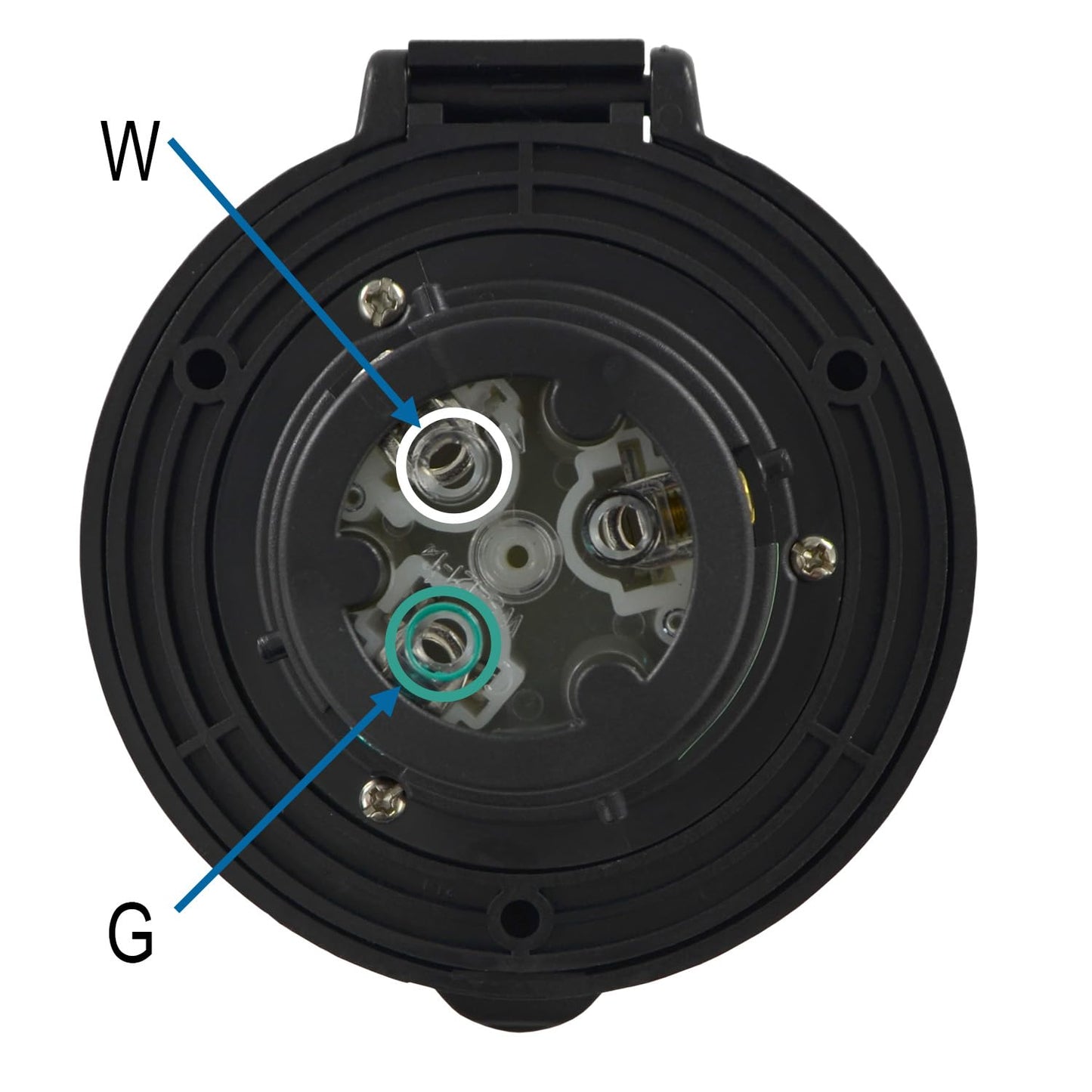Conntek 30 Amp 125 Volt RV Marine Power Inlet - Black