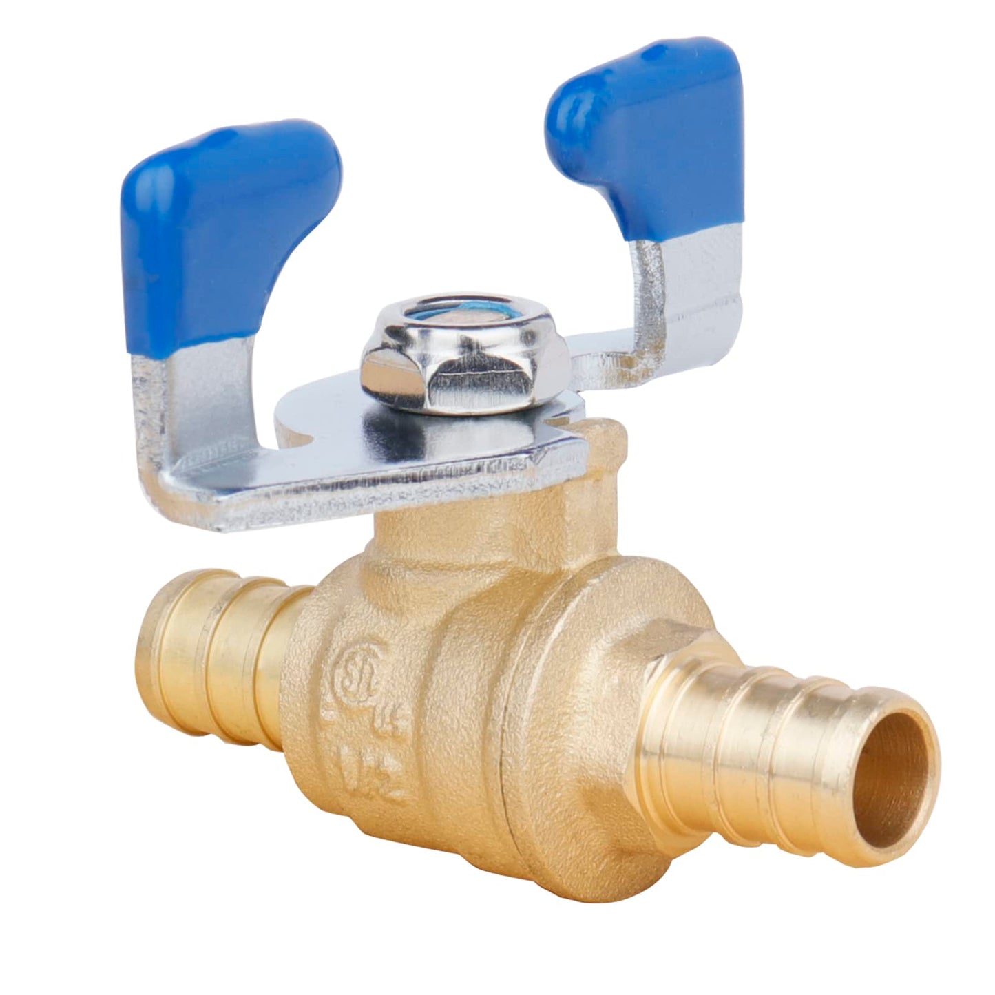 WHK 10 PCS Pex Ball Valve 1/2 Inch PEX Brass Full Port Shut Off Ball Valves,Pex Shutoff Valve 1/2" Pex Barb Water Sink Ball Valve with 1/4 Turn Red and Bule Handle(Lead-Free Brass) (10)