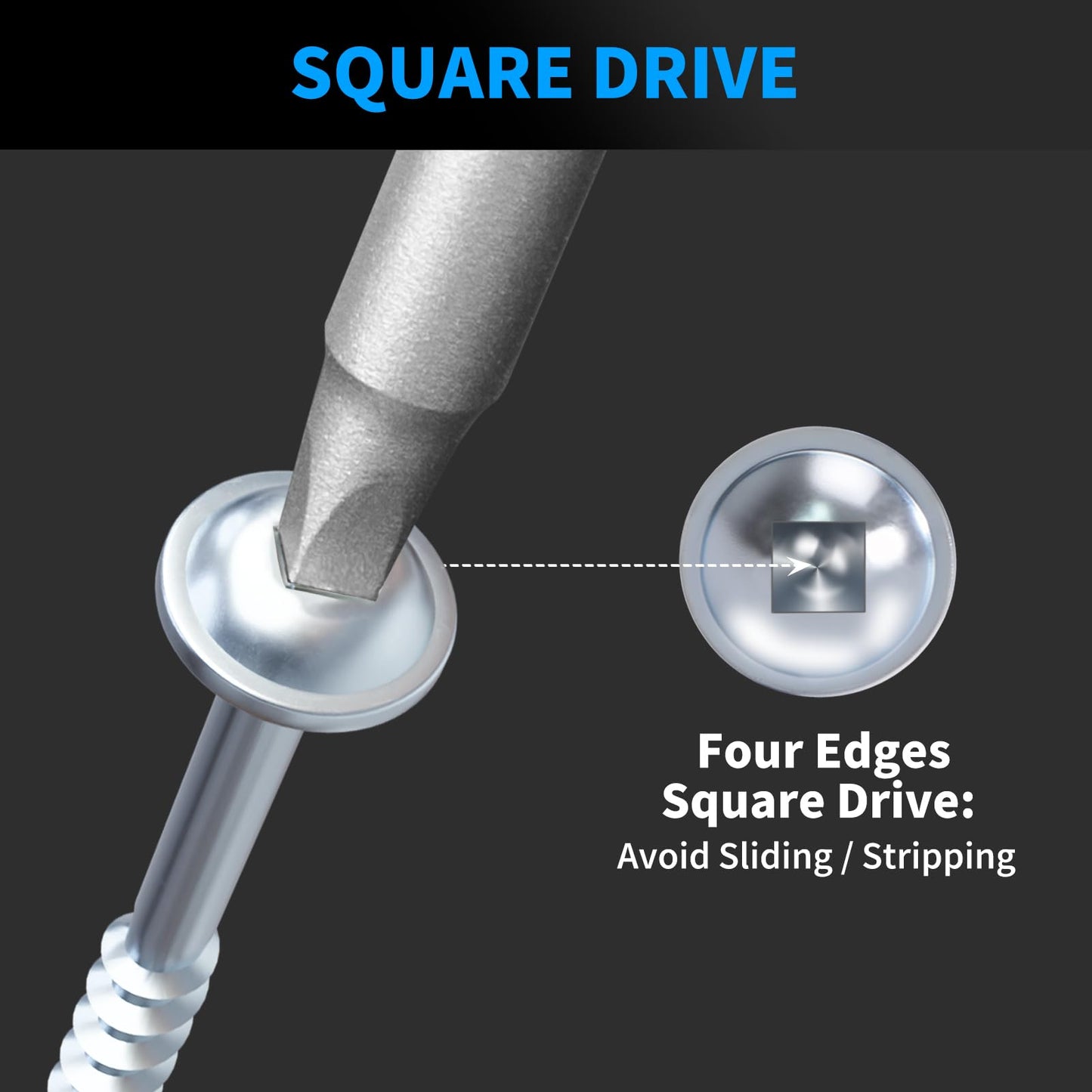 Pocket Hole Screws 1-1/4 Inch, FIXLINK Pocket Screws #8 X 1-1/4", 600 PCS, Zinc Coated Pocket Hole Screw for Outdoor, Square Drive, 150MM Drive Bit Included