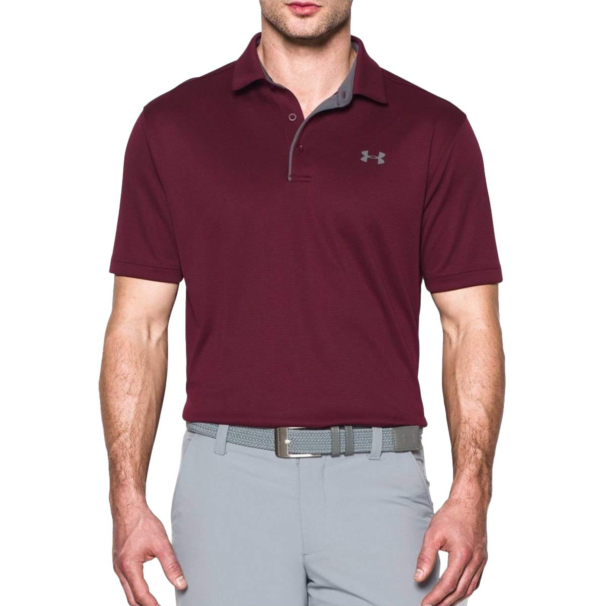 Under Armour Men's Tech Golf Polo , Maroon (609)/Graphite, Large