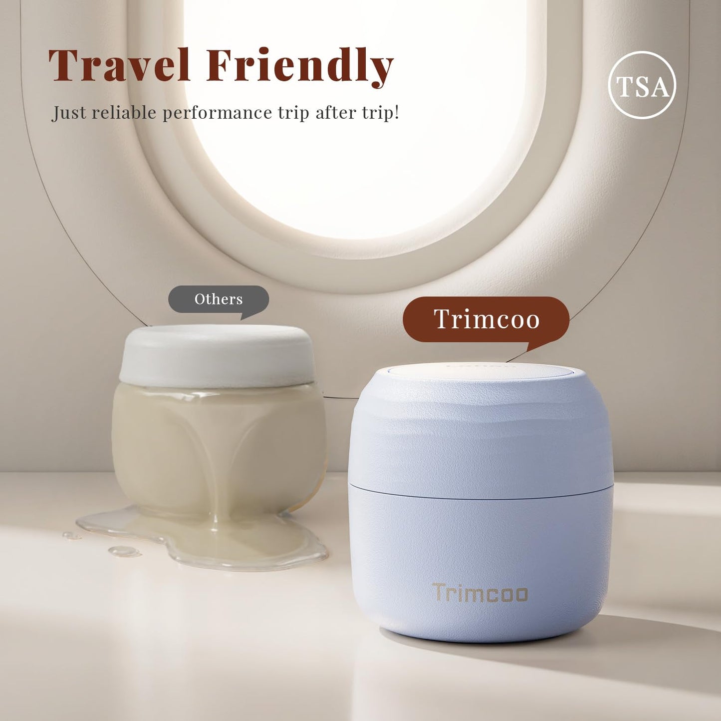 Trimcoo Travel Containers - Basic Skincare Set - Magnetic Travel Capsules - Facial Cleanser, Moisturizer, Sunscreen - 3 Small Capsules (0.56oz) with Cleanser, Moisturizer & Sun-Icon Label - Blue