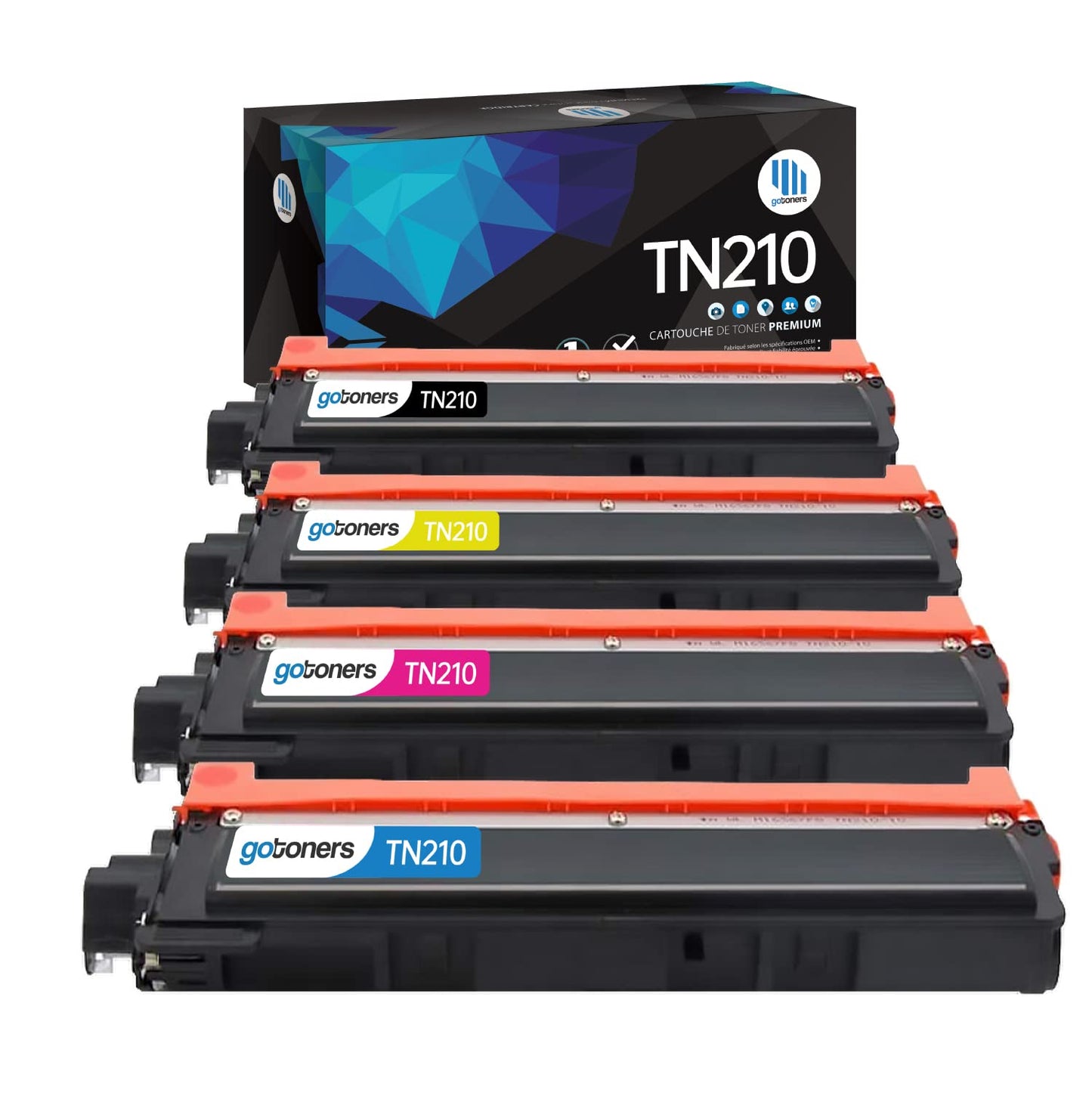 Gotoners TN210 TN-210 Compatible Replacement Toner Cartridge for Brother HL-3040CN HL-3045CN MFC-9120CN MFC-9325CW MFC-9125CN MFC-9320CW, TN210BK TN210M TN210C TN210Y