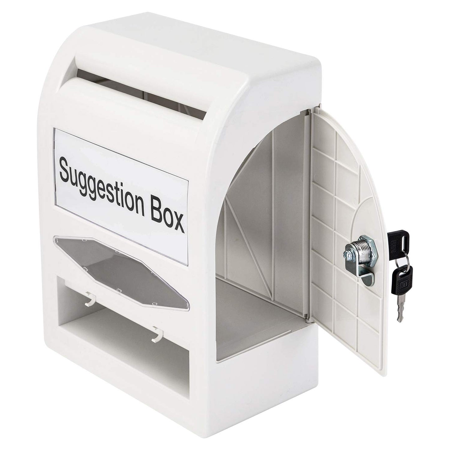 Amazon Basics ABS Suggestion Box with Lock and Key, Donation/Ballot Box,‎ 8.2" x 4.7" x11.3'' , Non-clear