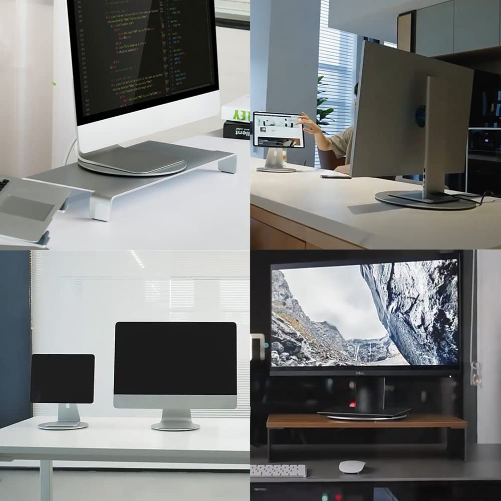 Aluminum 360° Rotation Monitor Swivel Base Computer Screen Monitor Turntable Stand Flat Panel TV Rotating Mat for iMac Laptop Potted Plants Arts Crafts Products Display Stand
