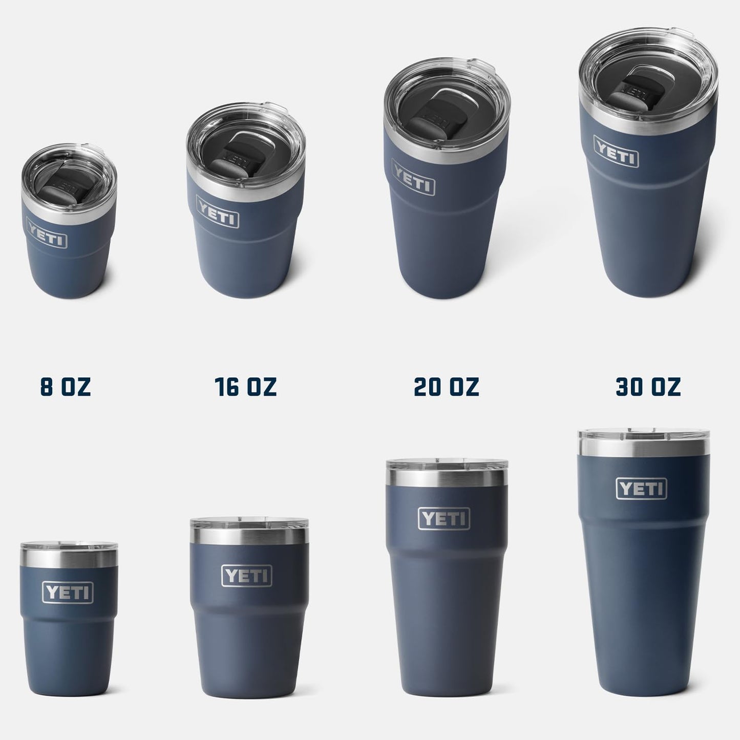 YETI Rambler 16 oz Stackable Tumbler, Vacuum Insulated, Stainless Steel with MagSlider Lid, White