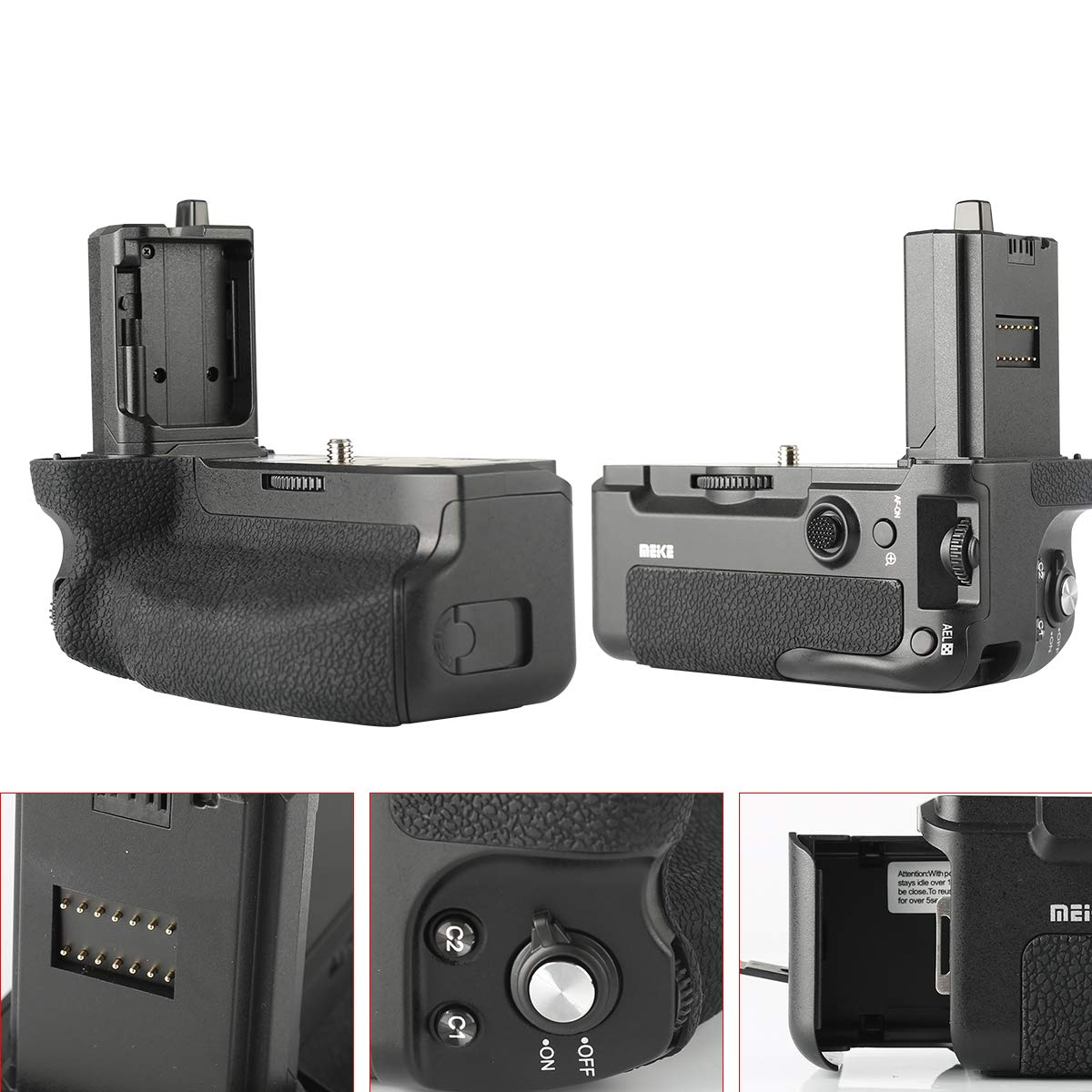 Meike MK-A7R IV PRO Professional Battery Grip with 2.4G 100-Meter to Remote Control Compatible with Sony A7IV A7R IV A9II A7SIII