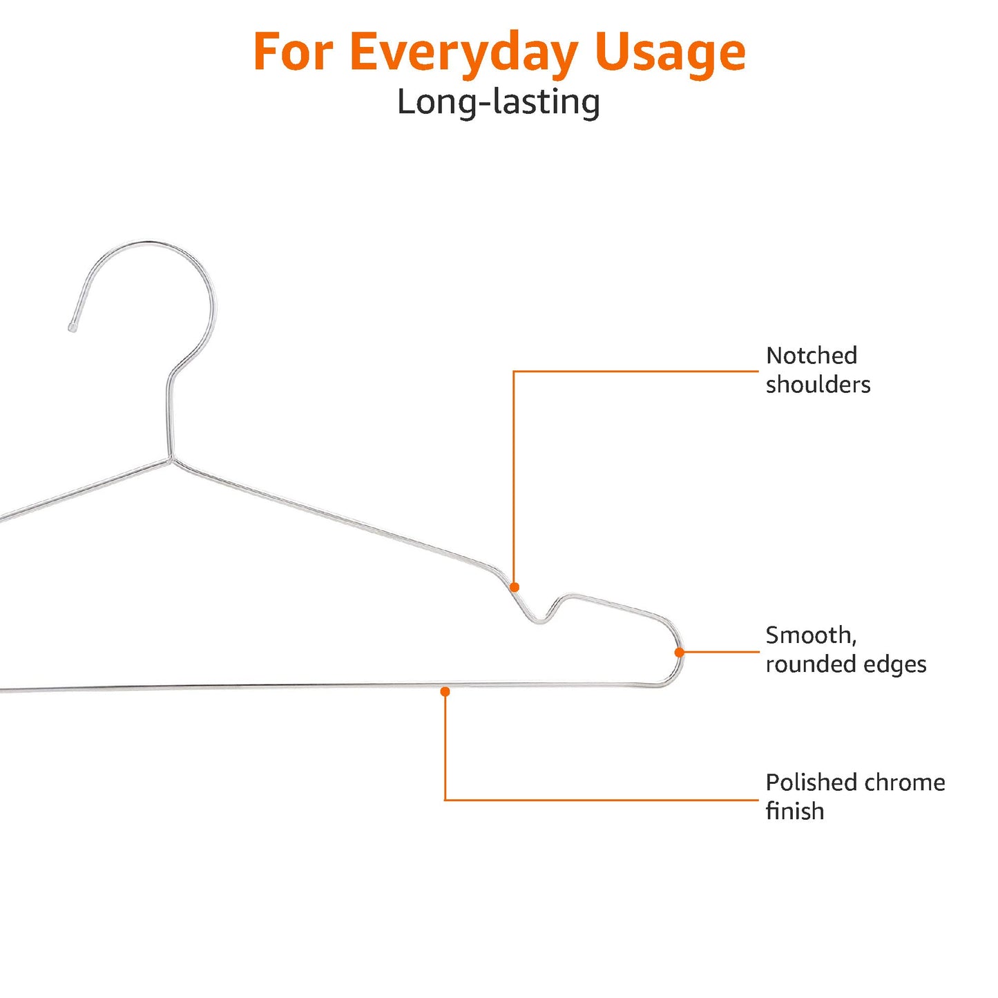 Amazon Basics Stainless Steel Clothes Hangers - 50-Pack