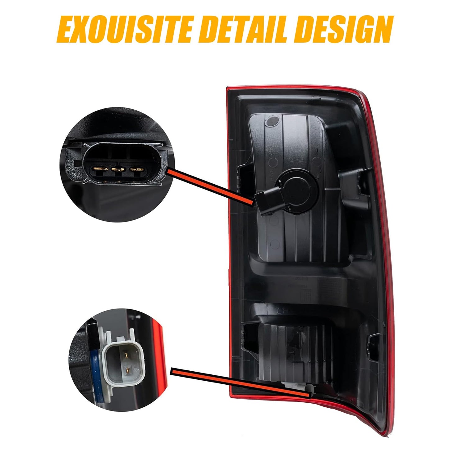 NVEEUS Left Driver Side Tail Light Assembly Compatible With 2009-2018 Dodge Ram 1500 and 2010-2018 Dodge Ram 2500 3500 with Bulb Inside Replaces CH2818124