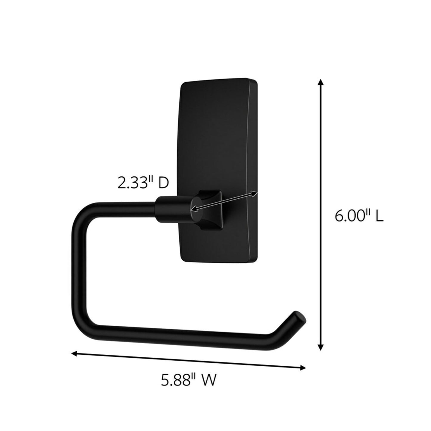 Command Toilet Paper Holder Matte Black with Water Resistant Command Strips, Rust Resistant Bathroom Organizer
