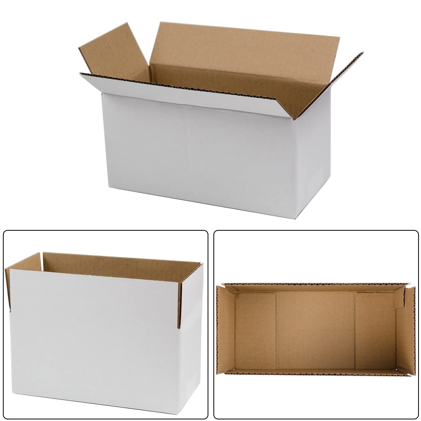 SUNLPH 50 Pack 8x4x4 Inches Shipping Boxes, Small Corrugated Cardboard Boxes for Mailing and Packing, White