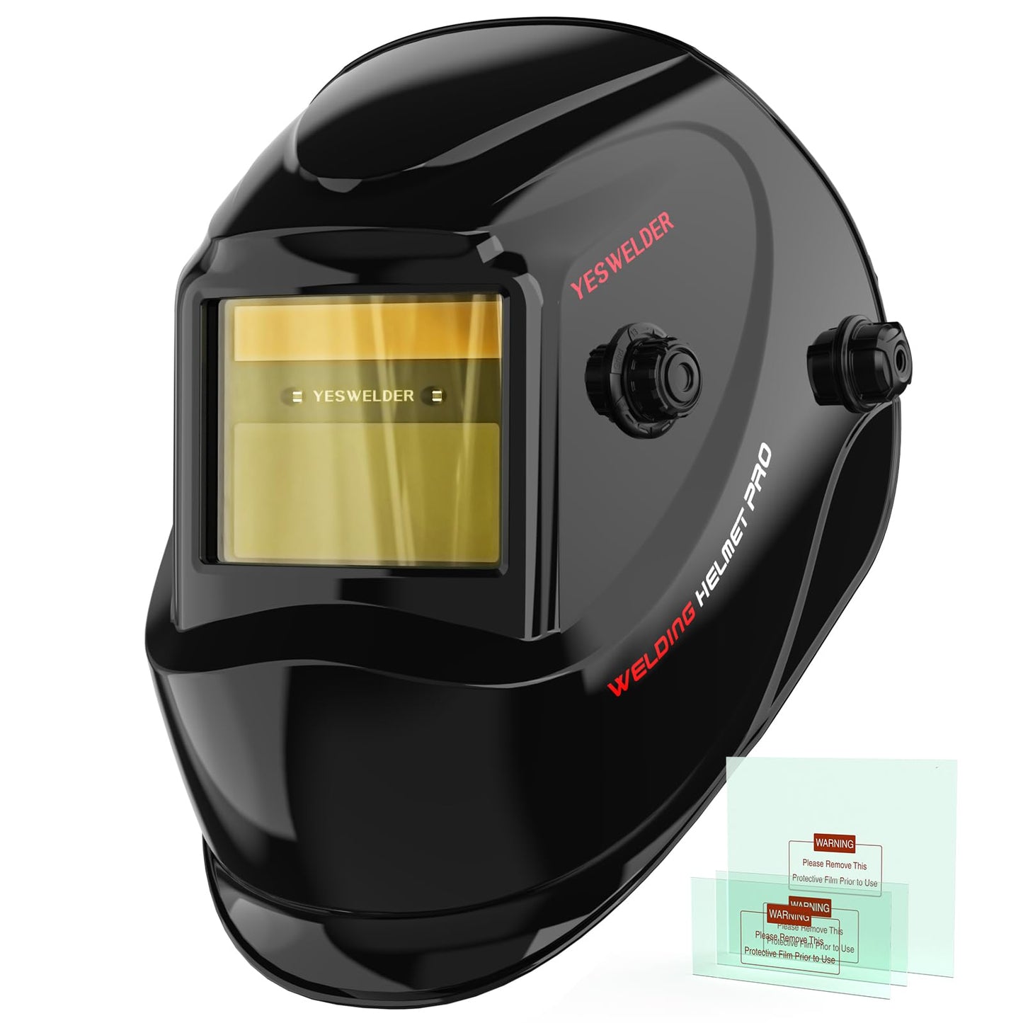 YESWELDER Auto Darkening Welding Helmet, 1/1/1/1 True Color Solar Powered Welding Hood with 2 Arc Sensors, Wide Shade 3.5/9-13 Welder Mask for TIG MIG ARC and Grind