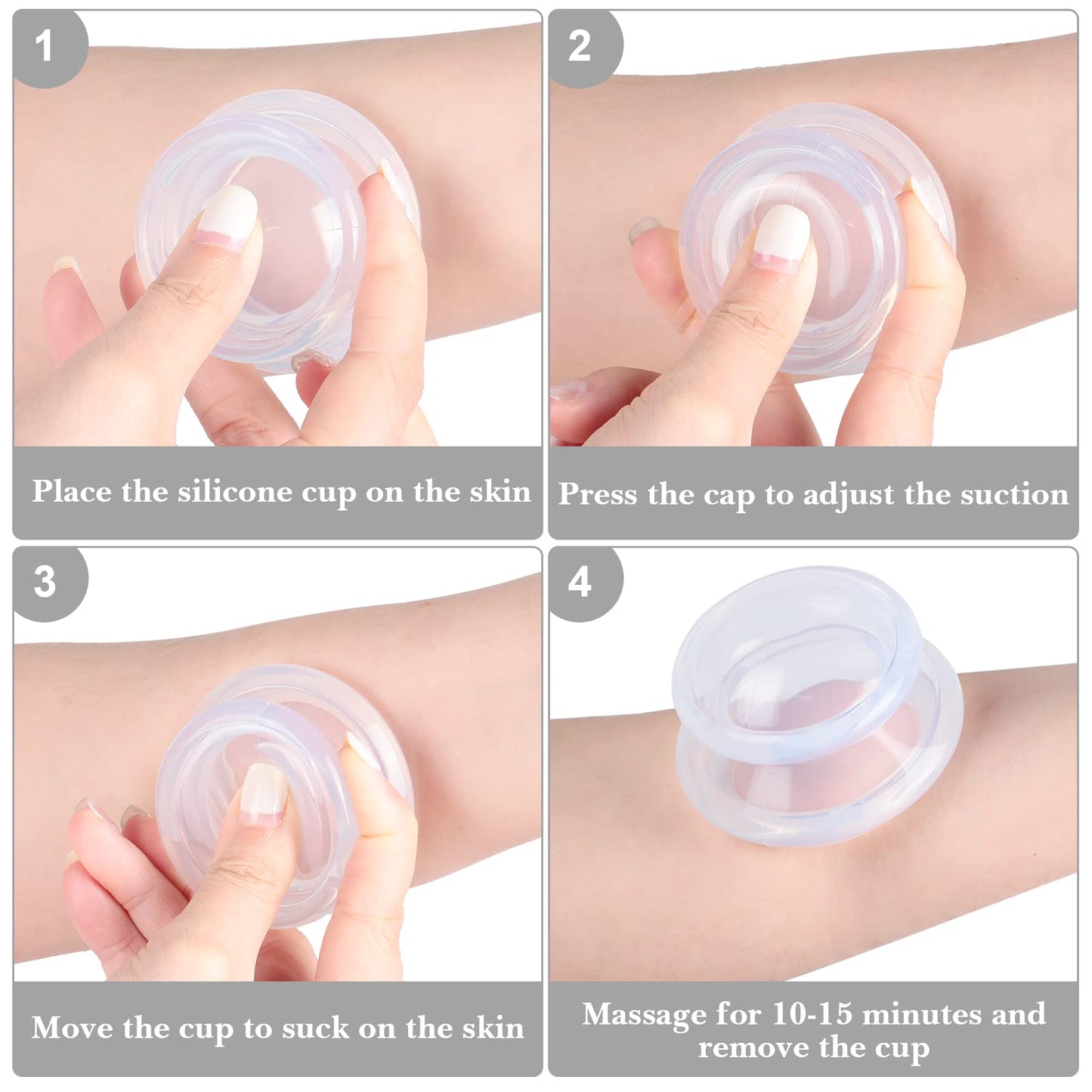 Syhood 16 Pcs 4 Sizes Cupping Therapy Set Silicone Cupping Massage Cups Professional Therapy Studio and Household Set for Cellulite Reduction Body Myofascial Muscle Nerve Joint Pain