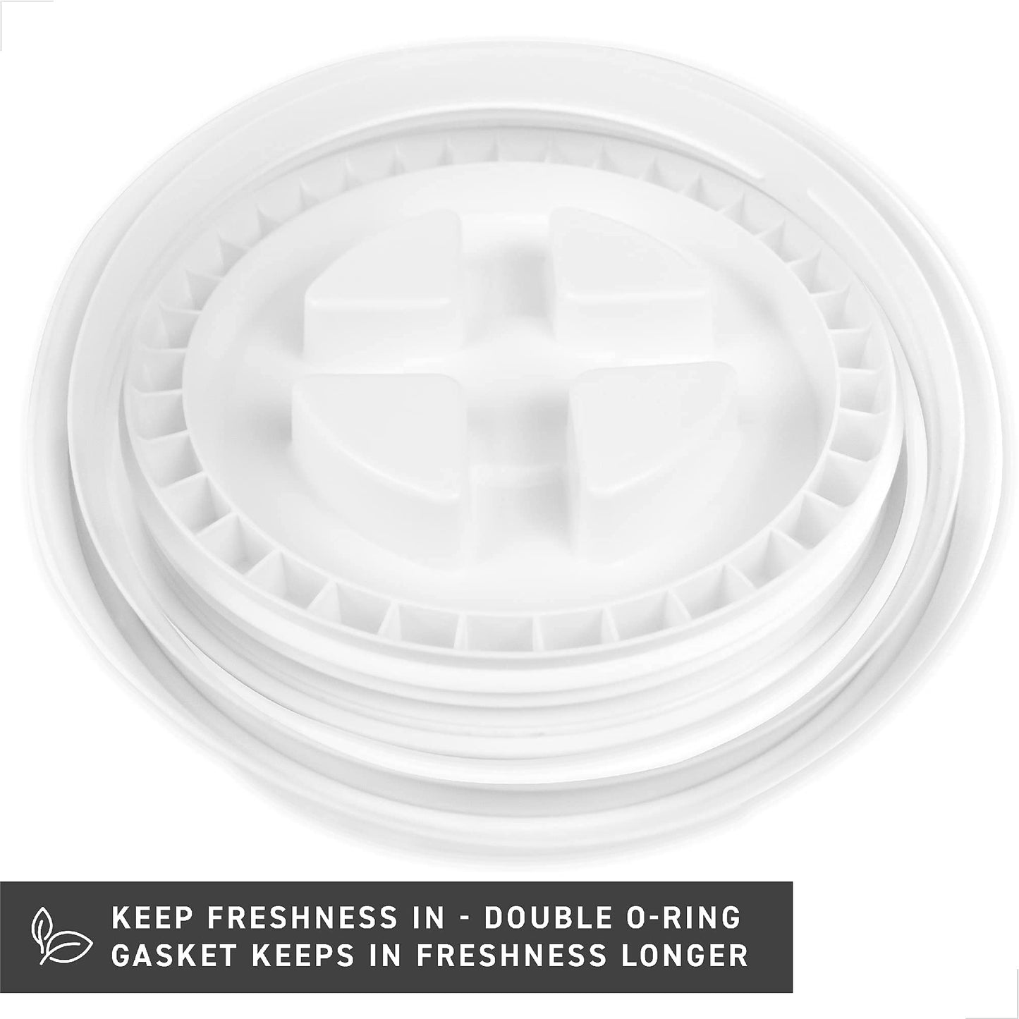 72 HRS Ready Seal Lid with 5 Gallon Bucket, Premium Seal Lid Airtight Leakproof BPA-Free Food-Grade Bucket Lid, Home Stackable All-Purpose Specialty Screw Seal Lid and Food Storage Container (White)