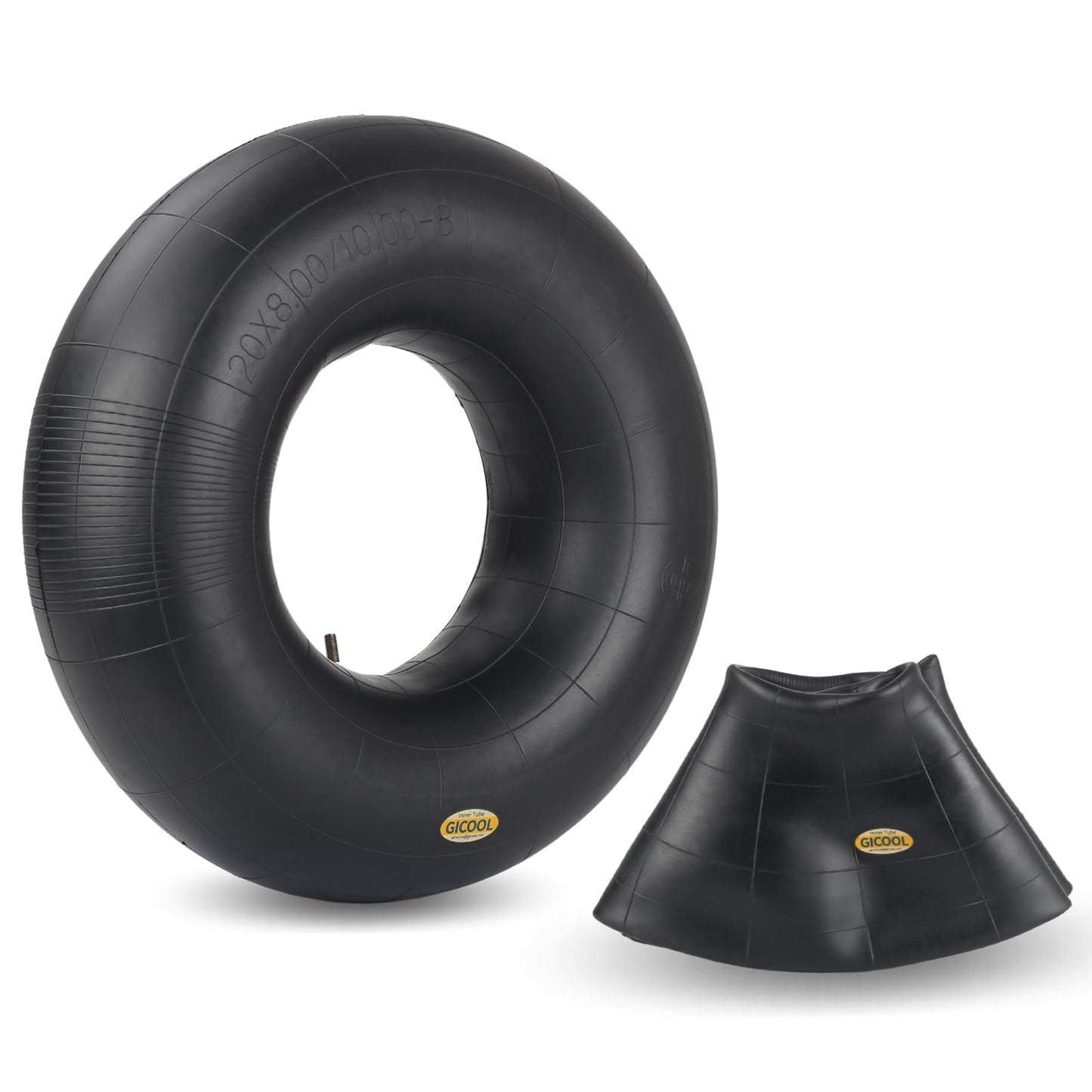 GICOOL 20x8.00-8 20x10.00-8 Inner Tubes, 2 Pack with TR4 Valve Stem, Heavy-Duty Replacement Tubes for Lawn Mowers, Tractors, Riding Mowers, Golf Carts, Scooters, Go Karts, Wagons, Garden Trailers