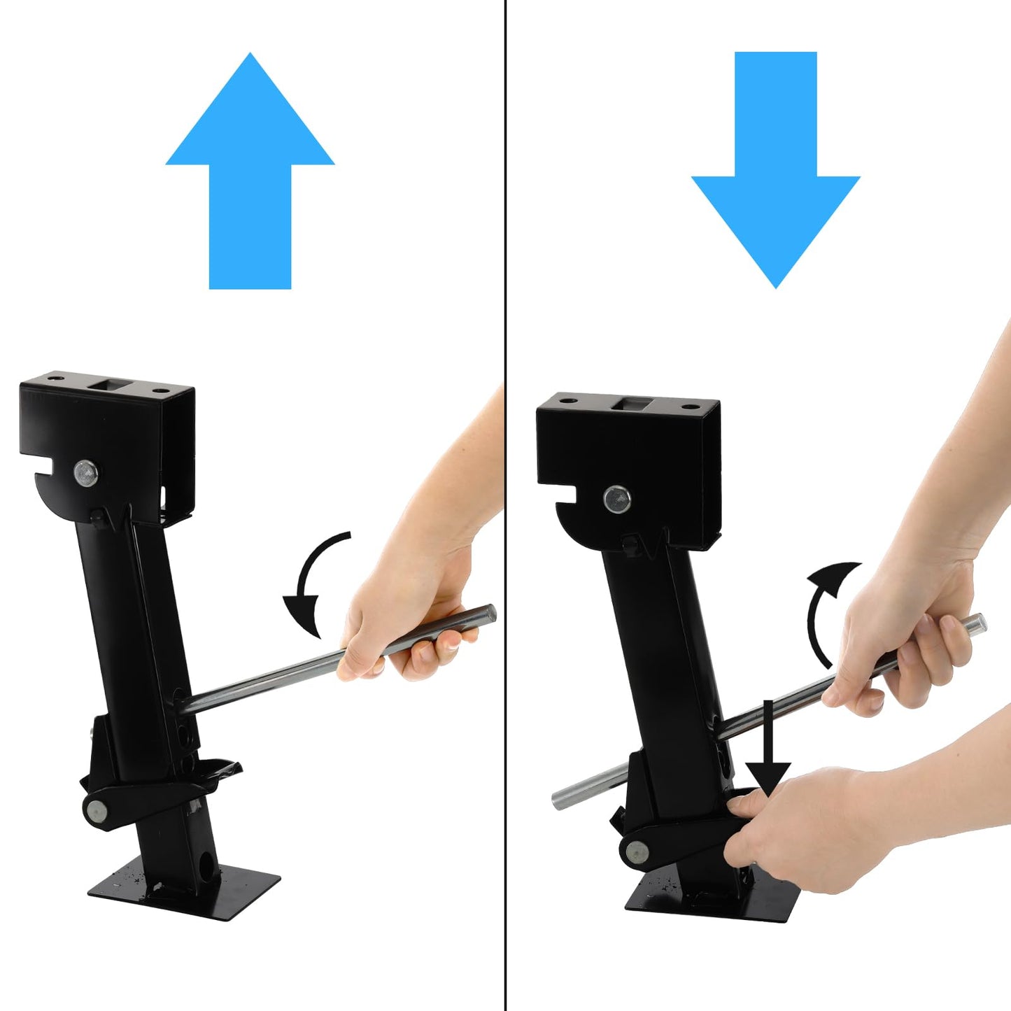Yesland 2 Pack Trailer Stabilizer Jacks, Telescoping RV Camper Accessories with Adjustment Jack Rod Handle for Travel 450kg(1000 Lbs) Capacity Each, 11.4"-18"