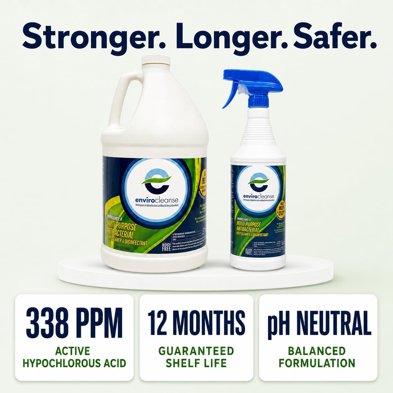Envirocleanse Disinfectant, Kills 99.9% of Viruses & Bacteria, Hypochlorous Acid (HOCL), 1 Gallon (3.79 L)