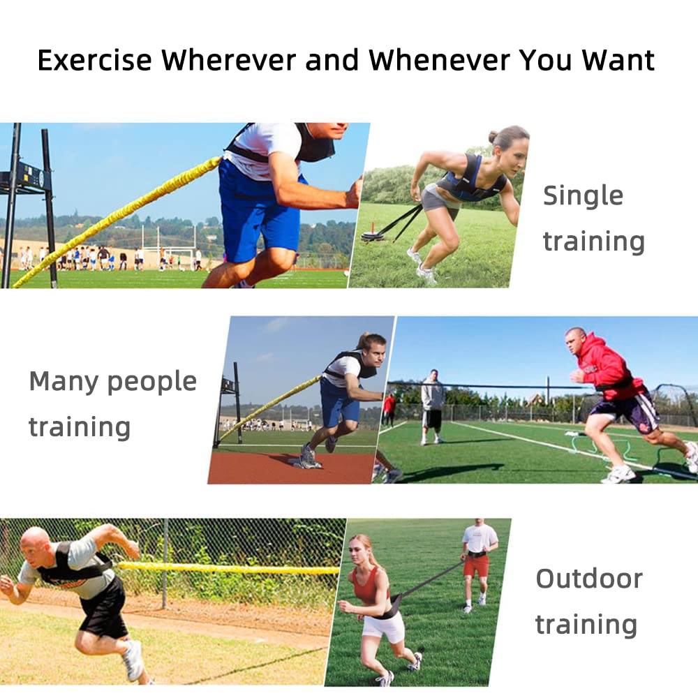 OYINDIZ Resistance Explosive Training Rope Force Improve Power, Agility, Strength Track and Field Football Basketball Volleyball Multi-Directional Fitness Equipment (9.8FT)