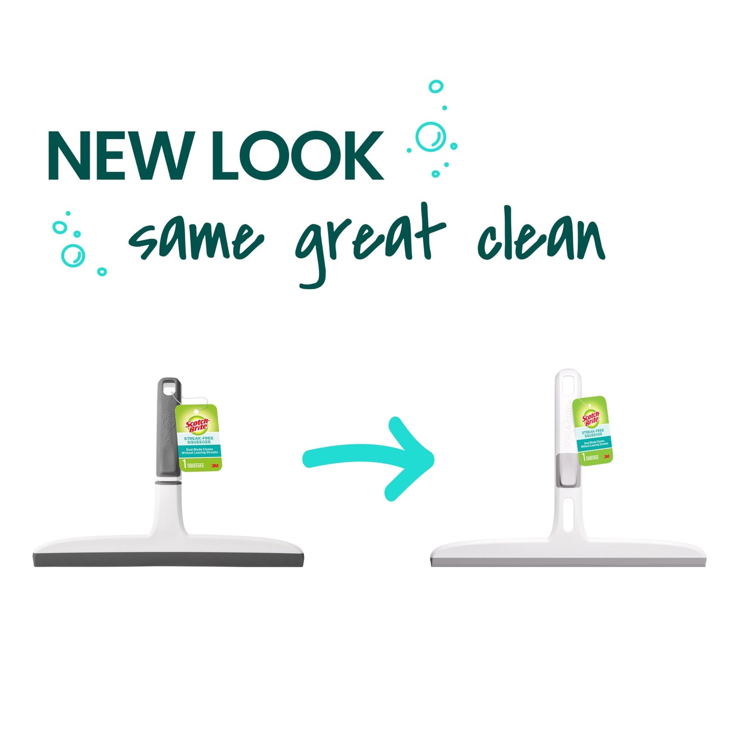 Scotch-Brite Dual Blade Squeegee, Safe on Mirrors, Glass Shower Doors, Windows and More, 4 Count