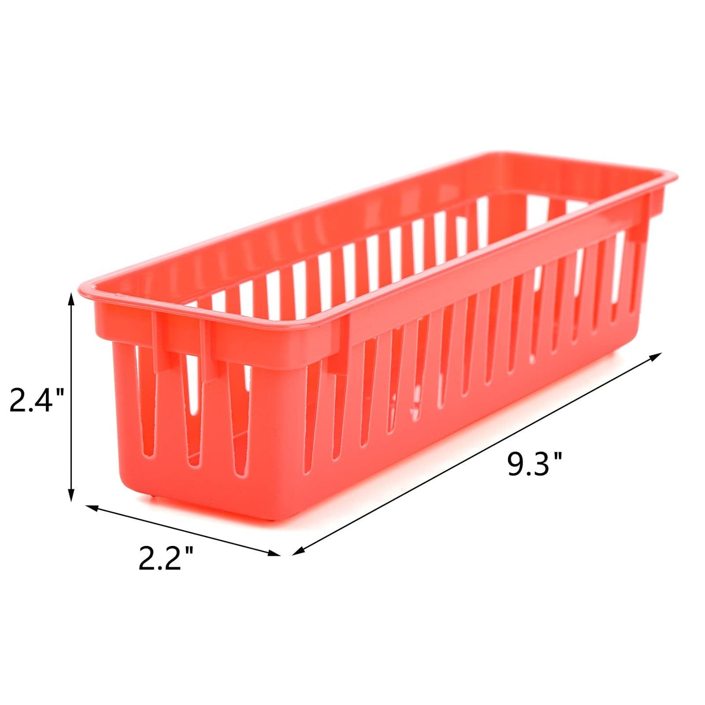 ZEAYEA 24 Pack Classroom Storage Baskets, Classroom Pencil Organizer Baskets for Desk, Drawer, Plastic Pen and Pencil Basket Trays, Crayon Basket for Office Home, 9.3" L x 2.2" W x 2.4" H