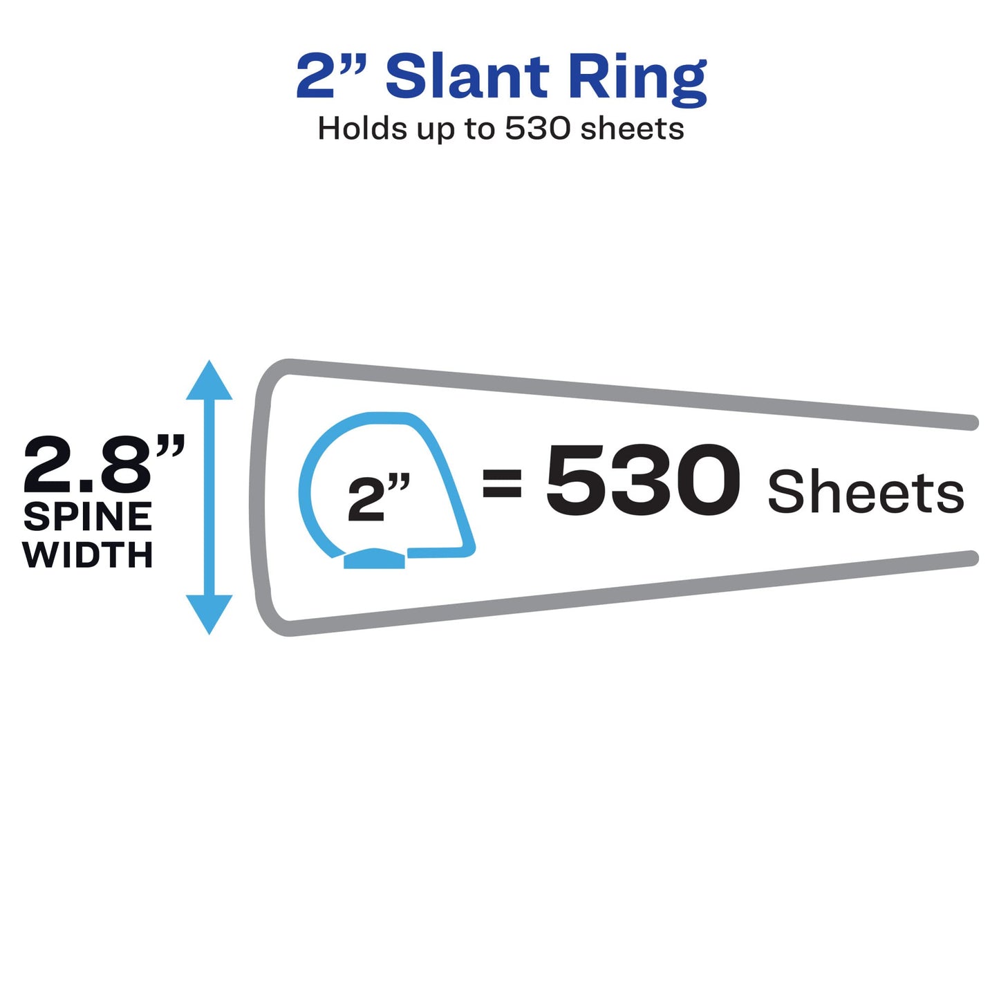 View Binder,Hold 8-1/2"X11" Paper,2" Ring(530 Sht) Blk,4/PK