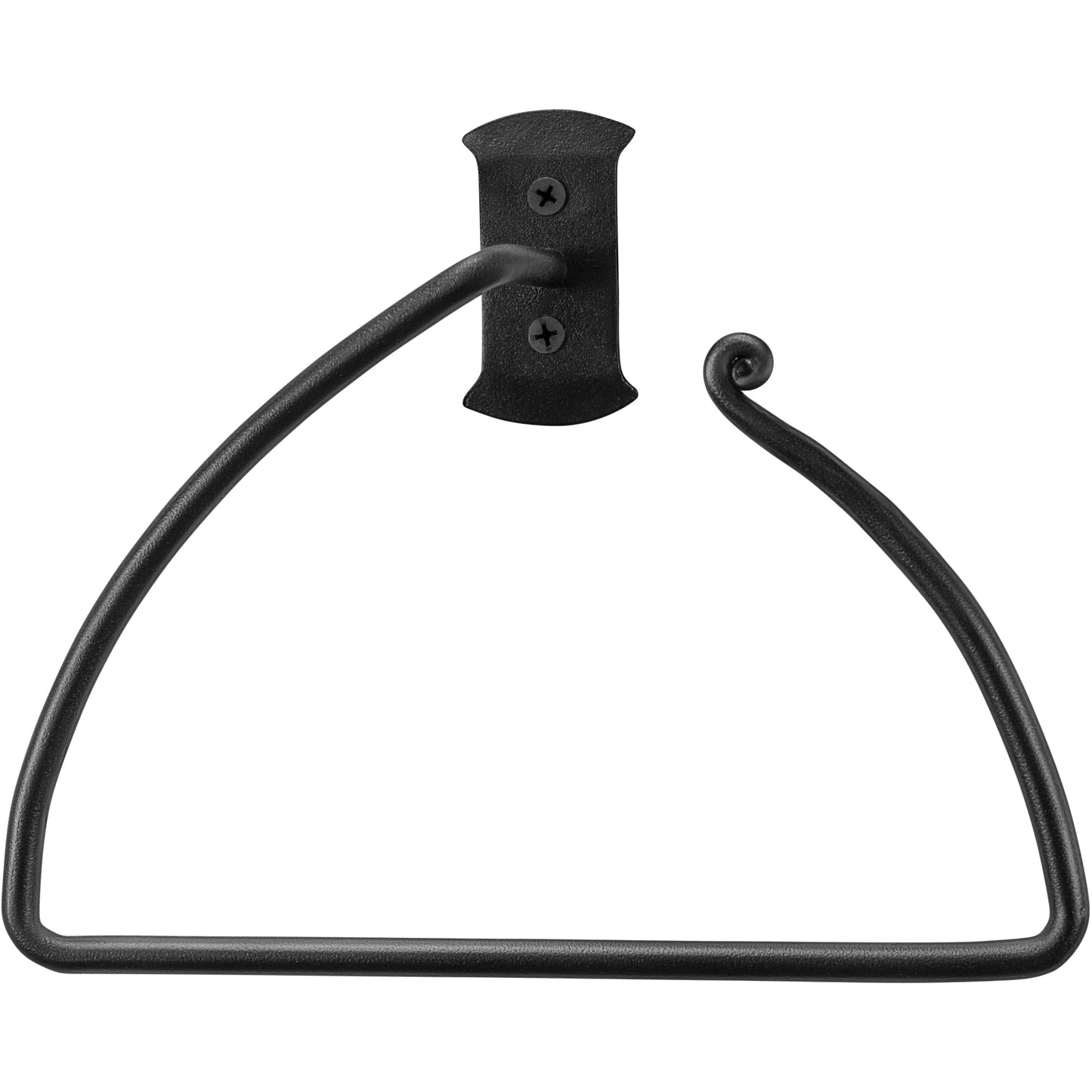 RTZEN Matte Black Hand Towel Ring - Wrought Iron Product for Bathroom - Decorative Hand Towel Holder for Kitchen - Farmhouse Home Decor Accessories