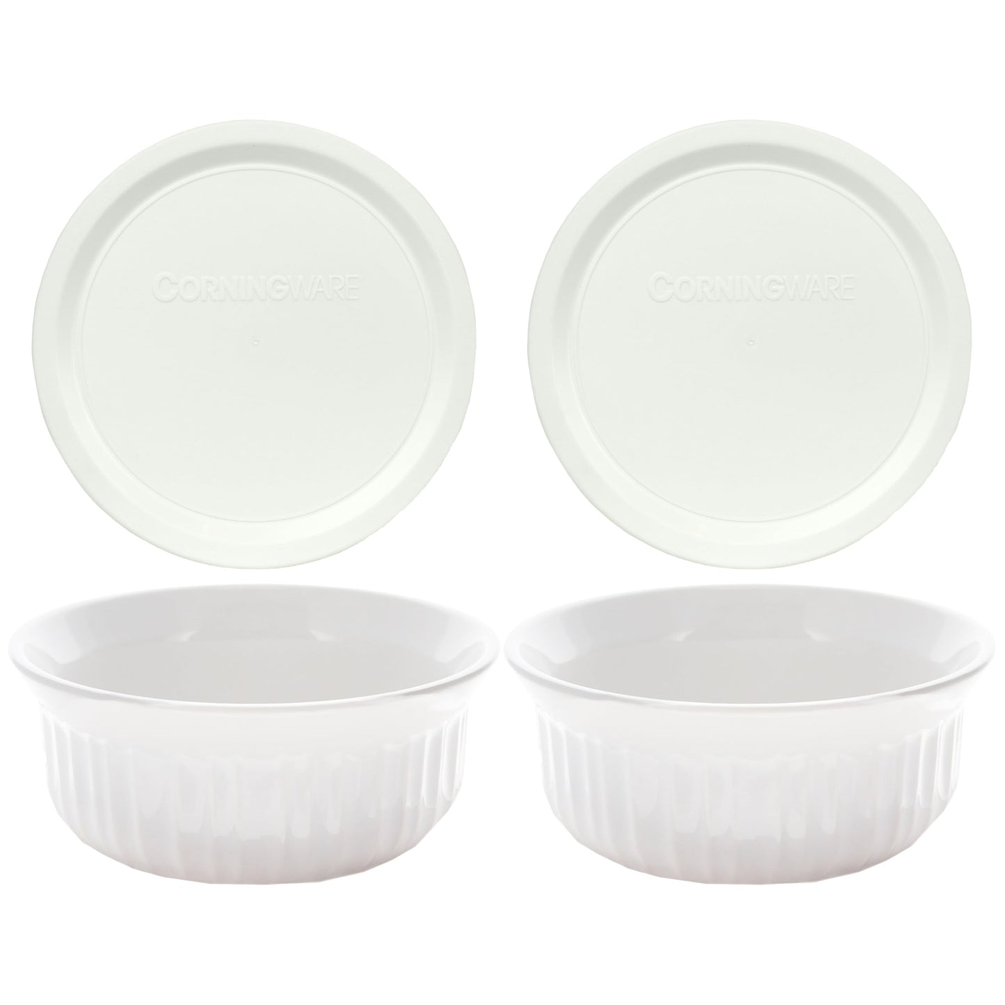 CorningWare French White Pop-Ins 16-Ounce Round Dish with Plastic Cover, Dishes by CorningWare