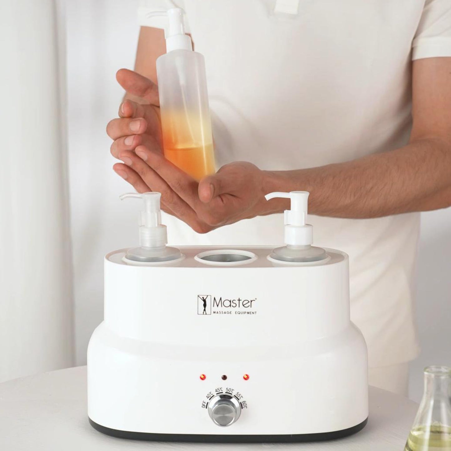 Master Massage Three Bottle Massage Oil Warmer-Professional Massage Lotion Heater with Empty Bottles- Massage Cream Heating Device- Massage Oil Bottle Warming Heater Heating Furnace