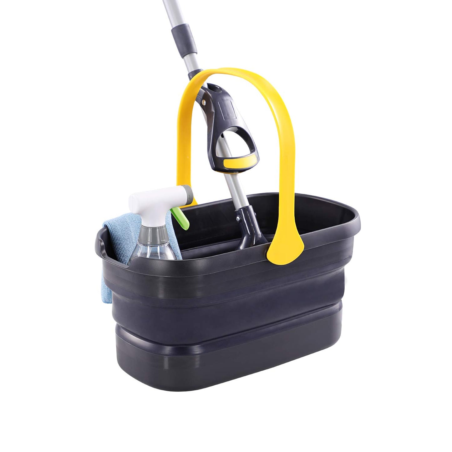 Yocada Collapsible Plastic Bucket Mop Bucket 10L (2.6Gallon) Cleaning Washing Basket for Sponge&Flat&Cotton Mop Cleaning Washing