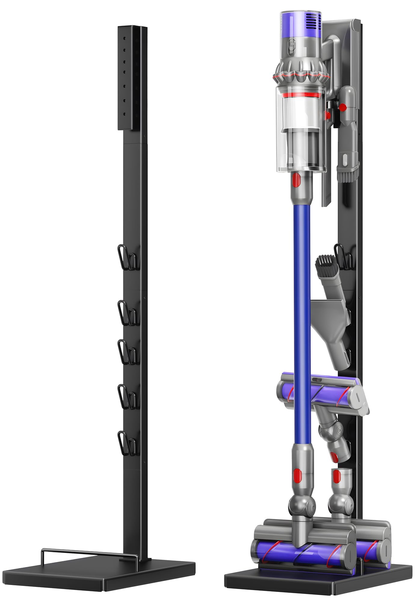 Vacuum Cleaner Stand Compatible with Dyson V15, V12, V11, V10, V8, V7, V6 & G5 – Freestanding Holder with Accessory Storage, No Drilling Required, Easy Installation