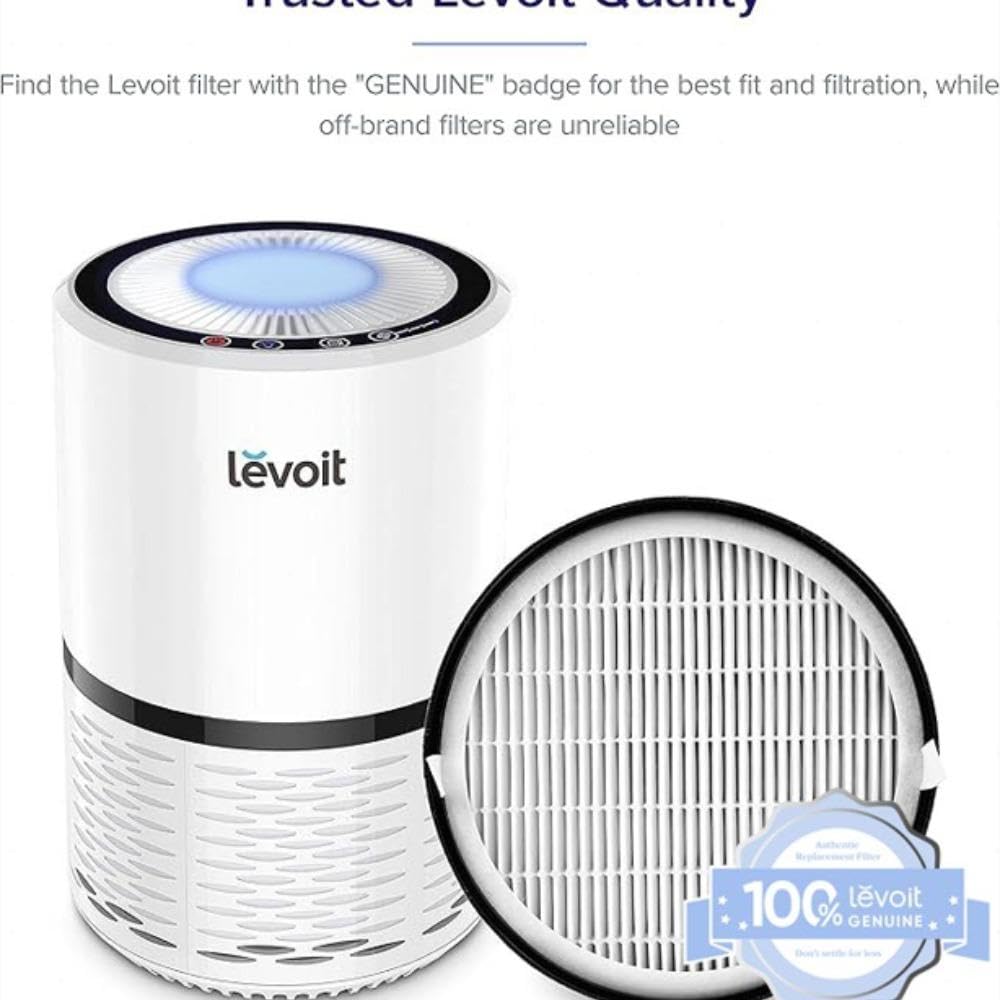 Levoit LV-H132 Air Purifier Replacement Filter, Genuine 3-in-1 Air Filter with High-Efficiency Activated Carbon, Removes Smoke, Odors, Allergens, Pollen, LV-H132-RF, 2 Pack