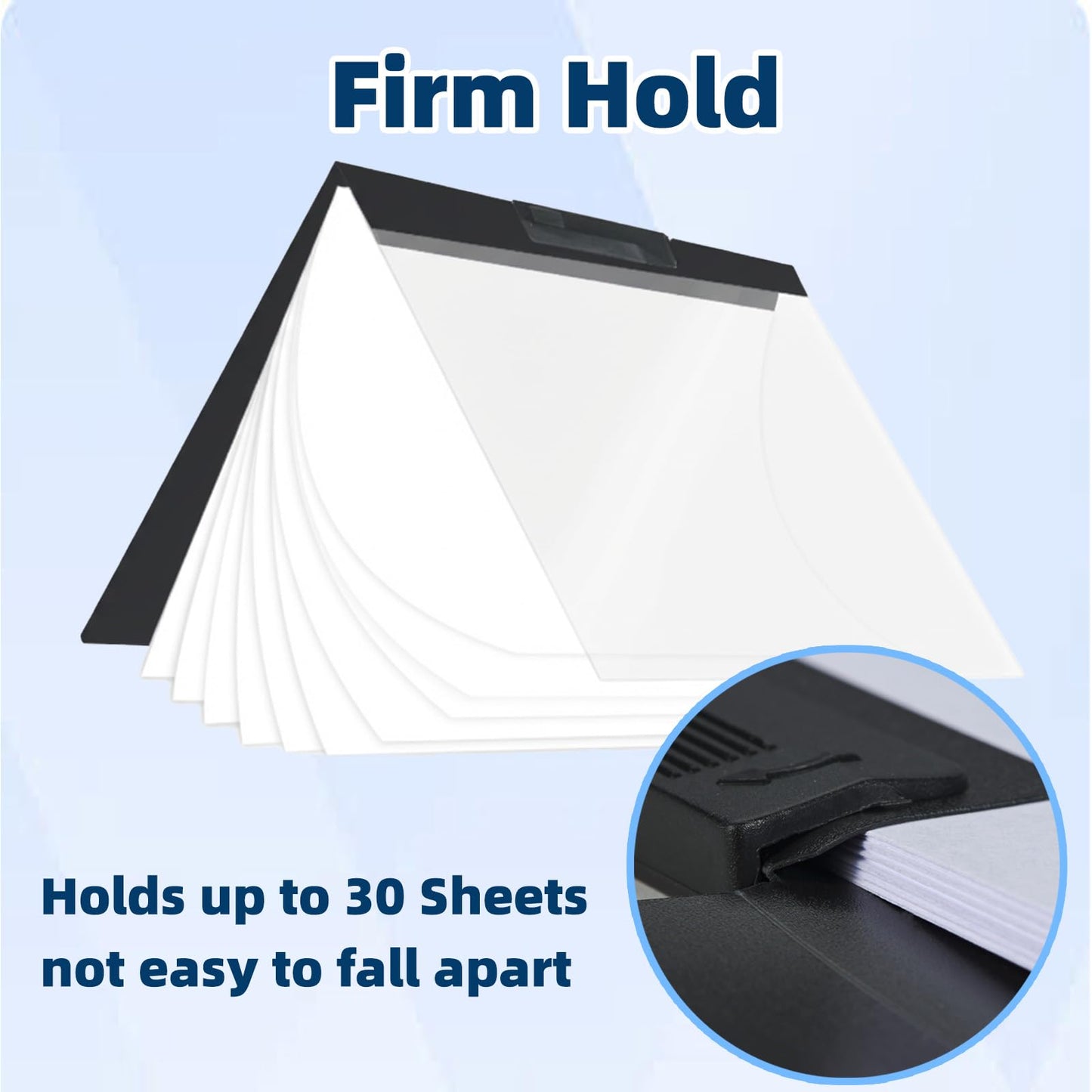 SIMPROFFICE 36 Pack Swing Clip Report Covers, Black Presentation Folders with Clip and Clear Cover, 9 x 11.4 Inches for Letter Size