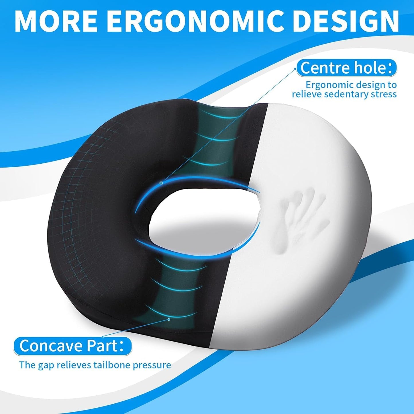 Donut Pillow Seat Cushion for Tailbone,Hemorrhoid Pillow for Office, Home & Wheelchair,Ergonomic Memory Foam Butt Seat Cushion Used in Coccyx, Sciatica, Pregnancy, Postpartum Recovery
