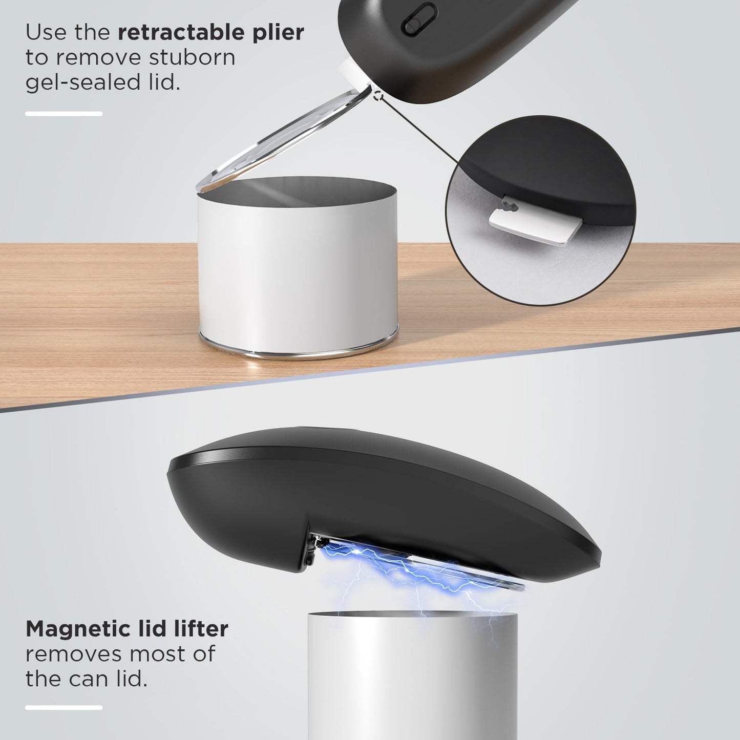 Canslab Ultrablade PRO- Auto Stop Rechargeable Electric Can Opener for Seniors with Arthritis- Battery Automatic Can Opener for Any Size Can - Smooth Edge, Food Safe, Easy Handsfree One Touch, Black